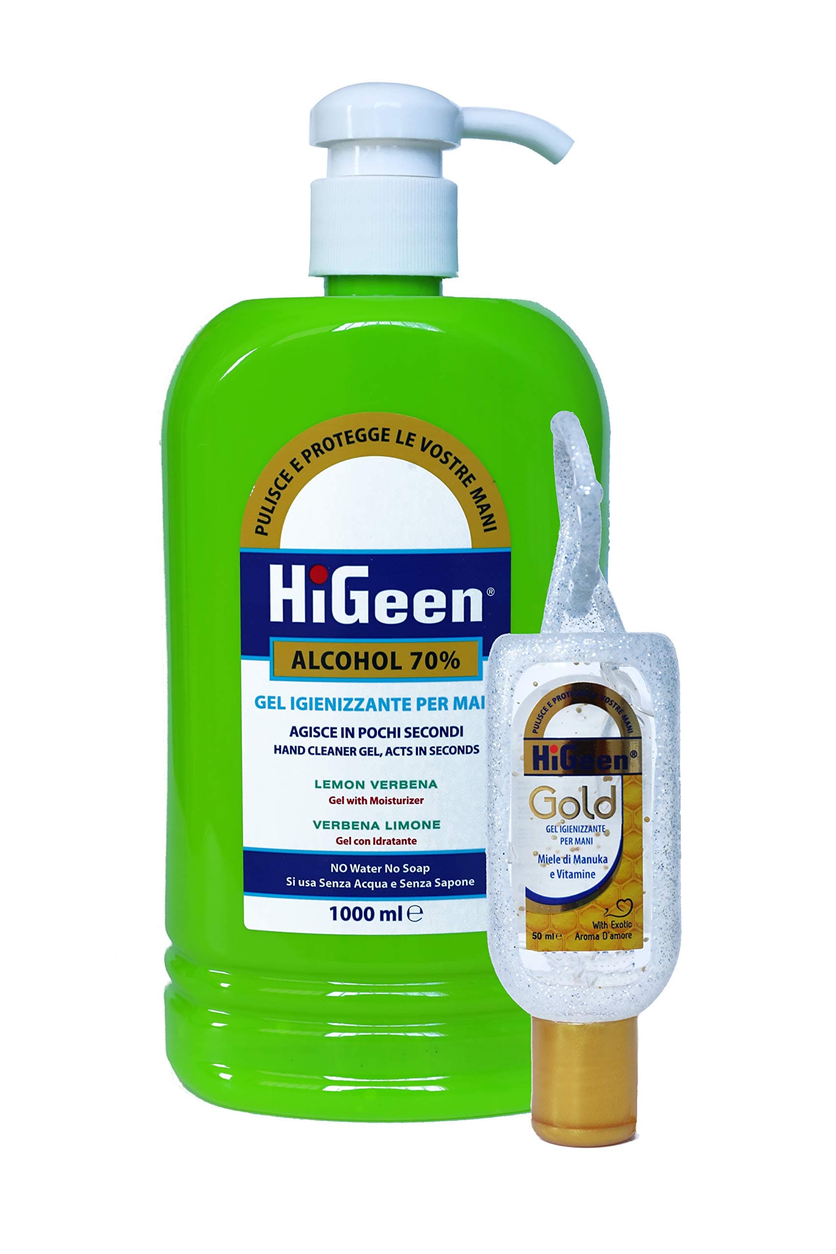 HiGeen Advanced Anti-Bacterial Hand Sanitizer Gel, Pack of Three 1000 ML Pump Bottles in Fresh Maracuja Fragrances