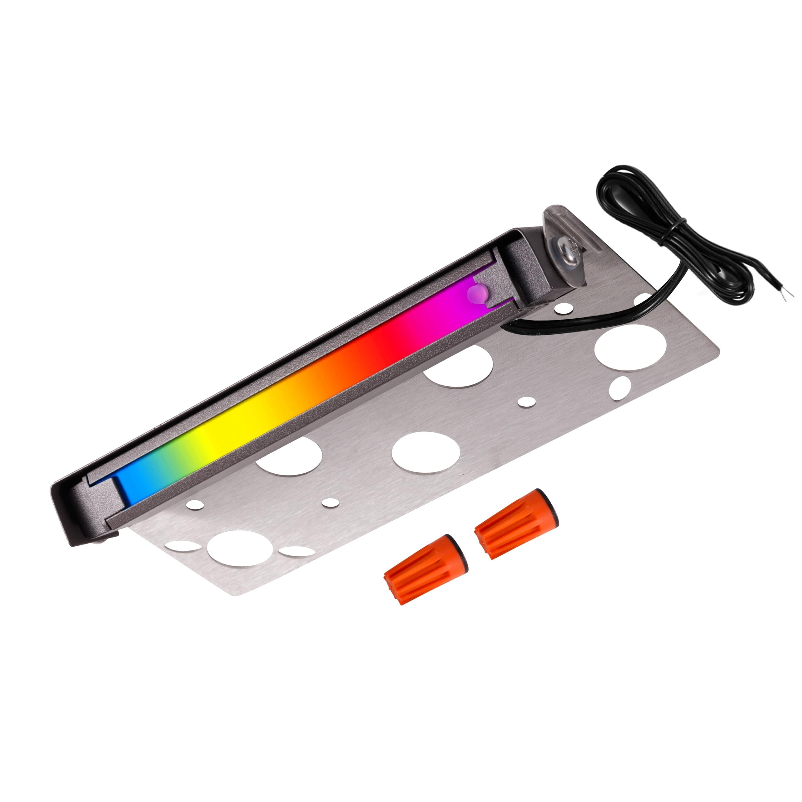 Hardscape Lighting Low Voltage, RGBCW 5W LED Outdoor Step Lights, 12V Landscape IP65 Waterproof Wired Swivel 7 Inch Aluminum ORB for Retaining Wall Patio Deck