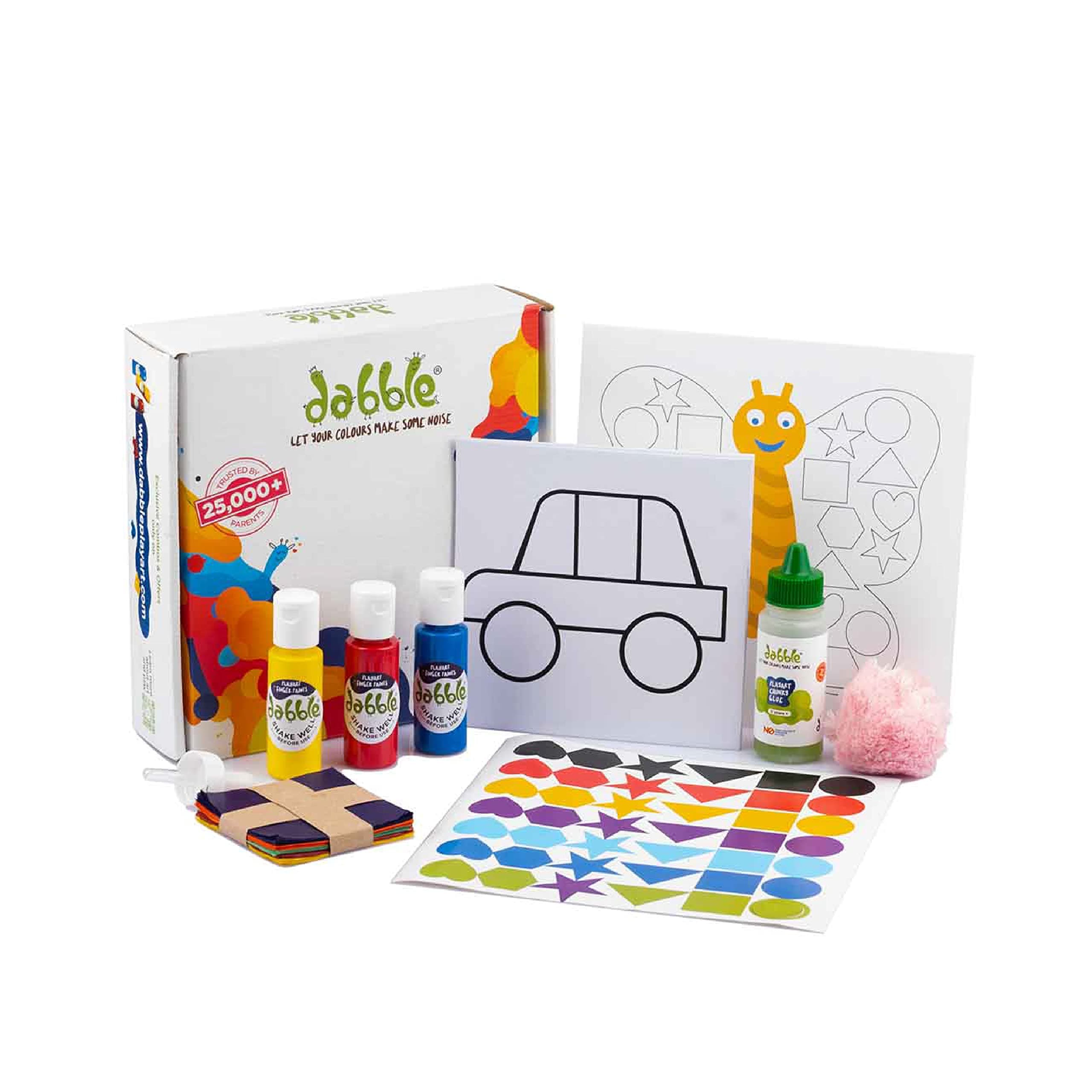 - Preschool Art and Craft Kit for Kids Ages 3, 4, 5, 6, 7 | Multi Sensory Activity Art Kit | Child-Safe | Learning Kit | Gift for Kids | Finger Paints + Non-Toxic Glue + Sticker Art