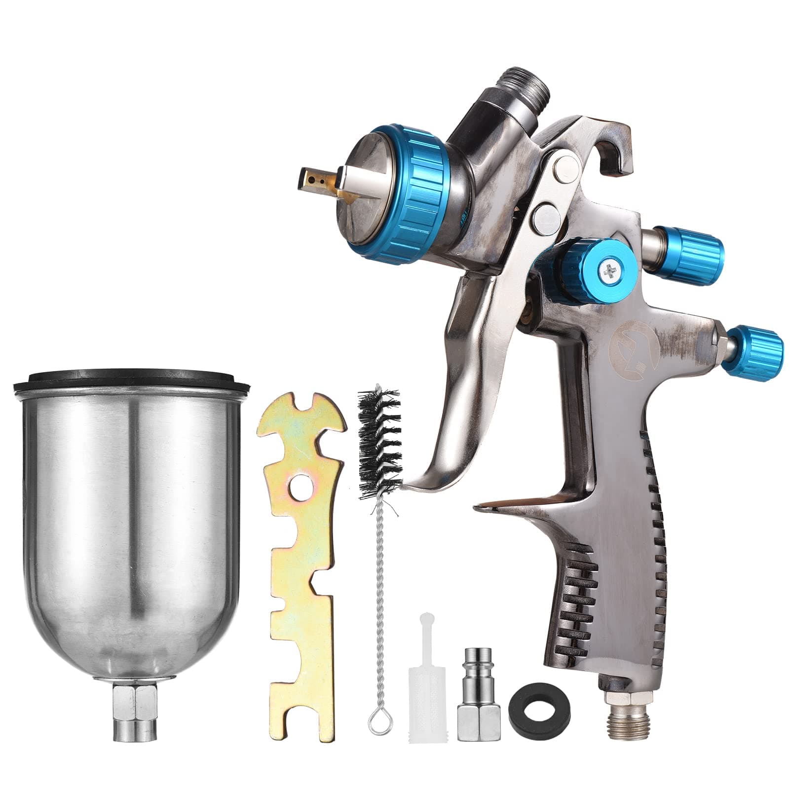 DURAGS Paint sprayer, LVLP Gravity Feed Air Spray Gun Mini Paint Spraying Gun Kit 1.4mm Nozzle 600ml Fluid Cup Air Paint Sprayer for Painting Car Furniture Wall