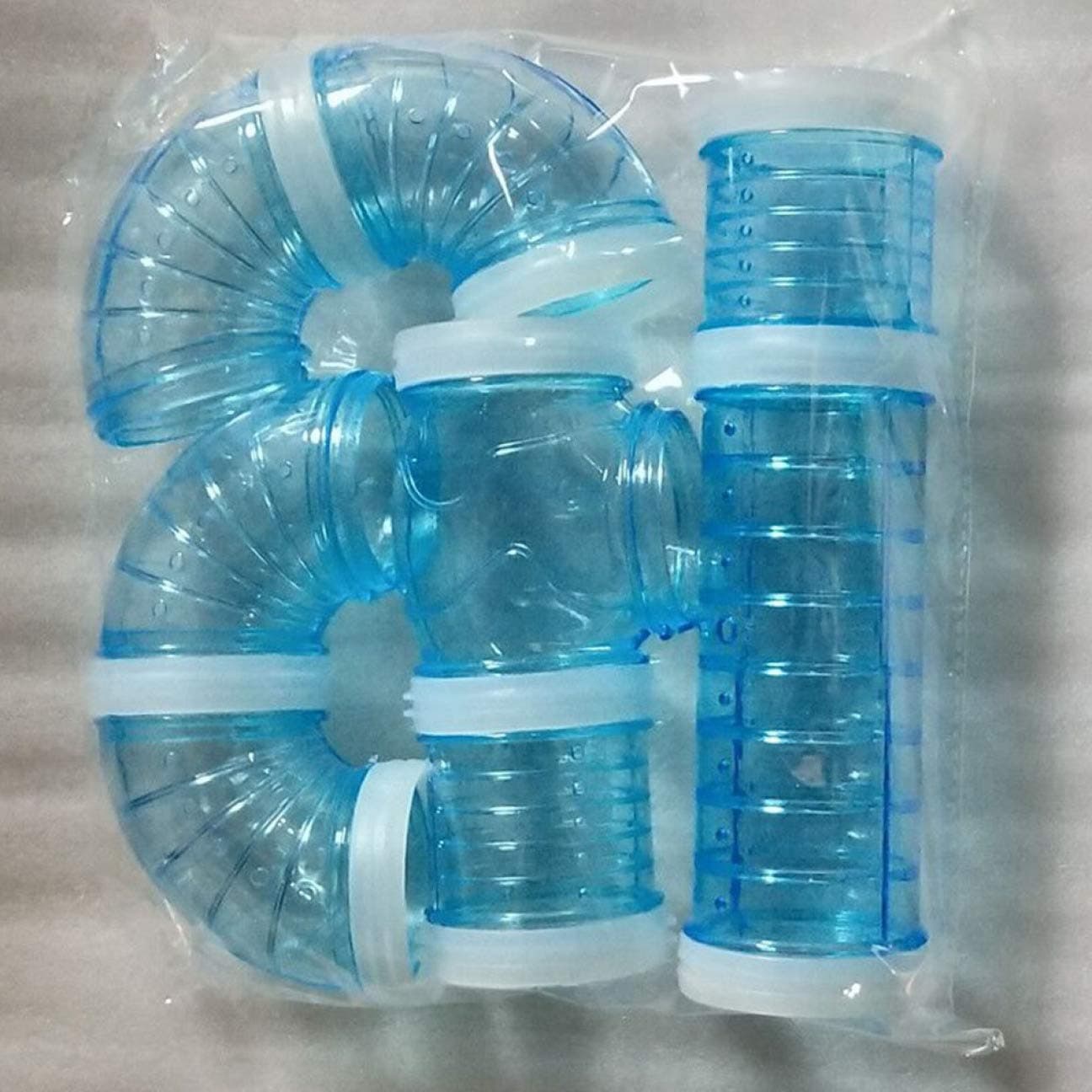 yejifs Popular Perfect Multi-Style Hamster Tunnel Fittings Transparent Acrylic Cage Hamster Accessories Small Pet Toys for Home Decoration(None Set Pipe Blue)