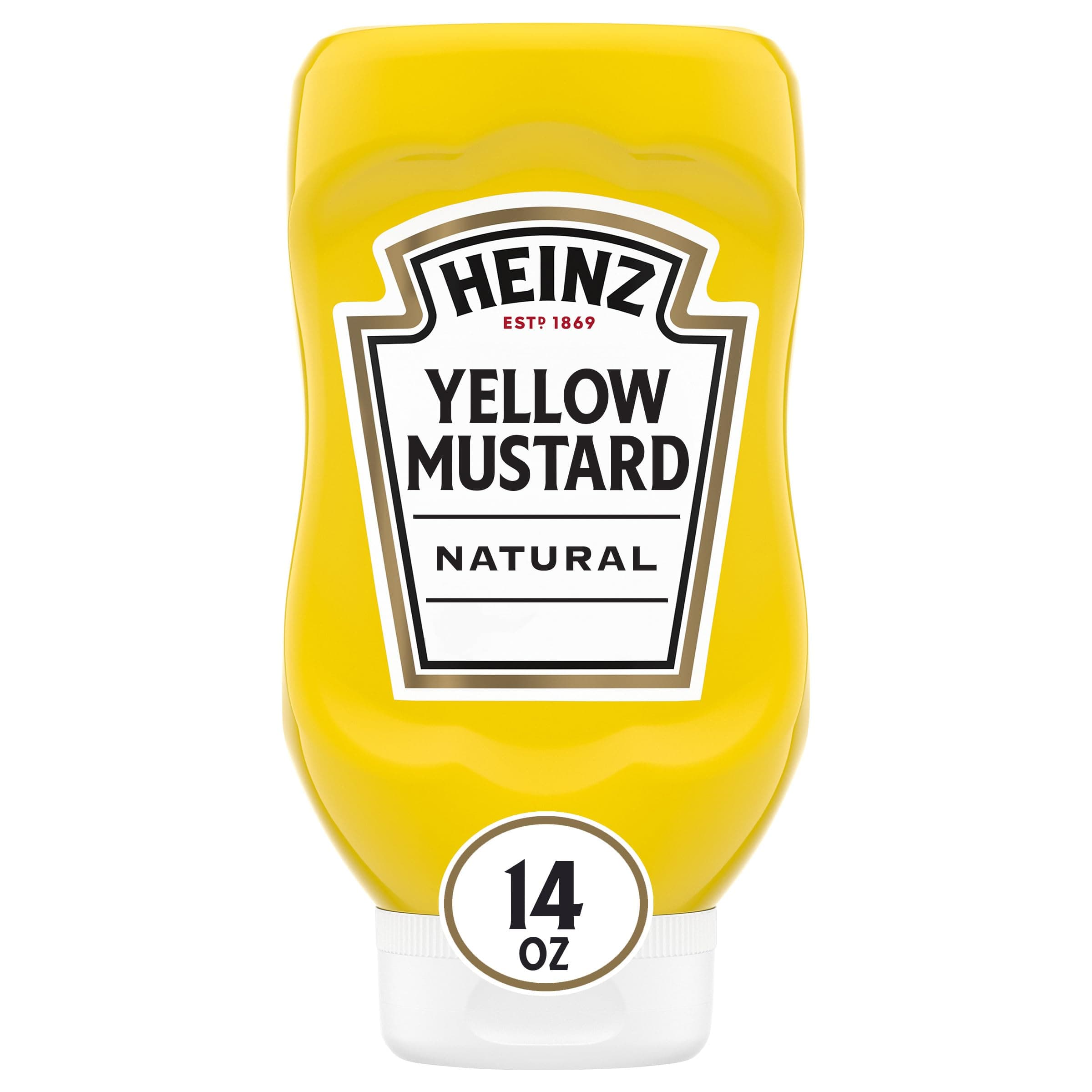 Heinz Yellow Mustard 100% Natural • A Common Condiment Done Uncommonly Well, 14 oz ℮ 396 g