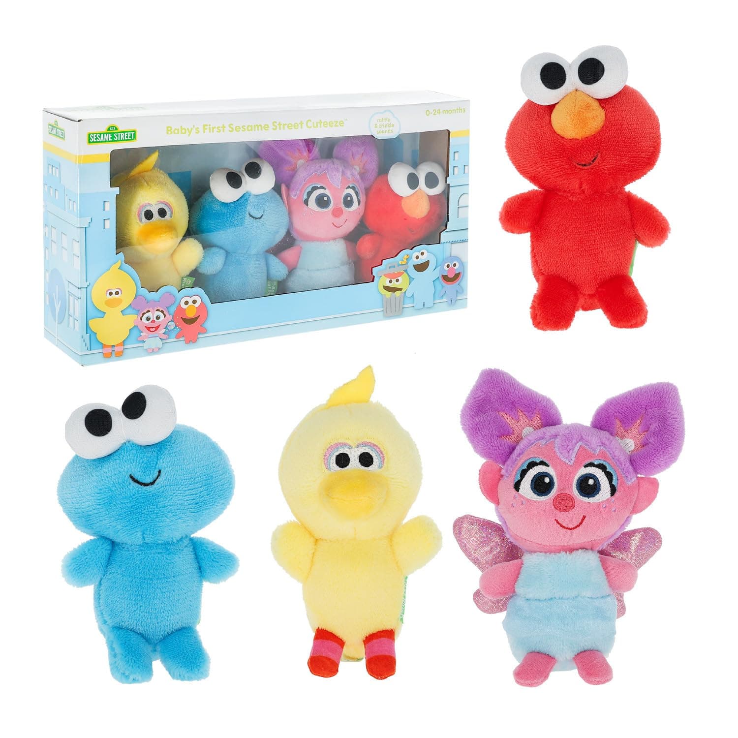 Sesame Street Elmo, Cookie Monster, Abby Cadabby & Big Bird Plush Toys for Toddlers 1-3