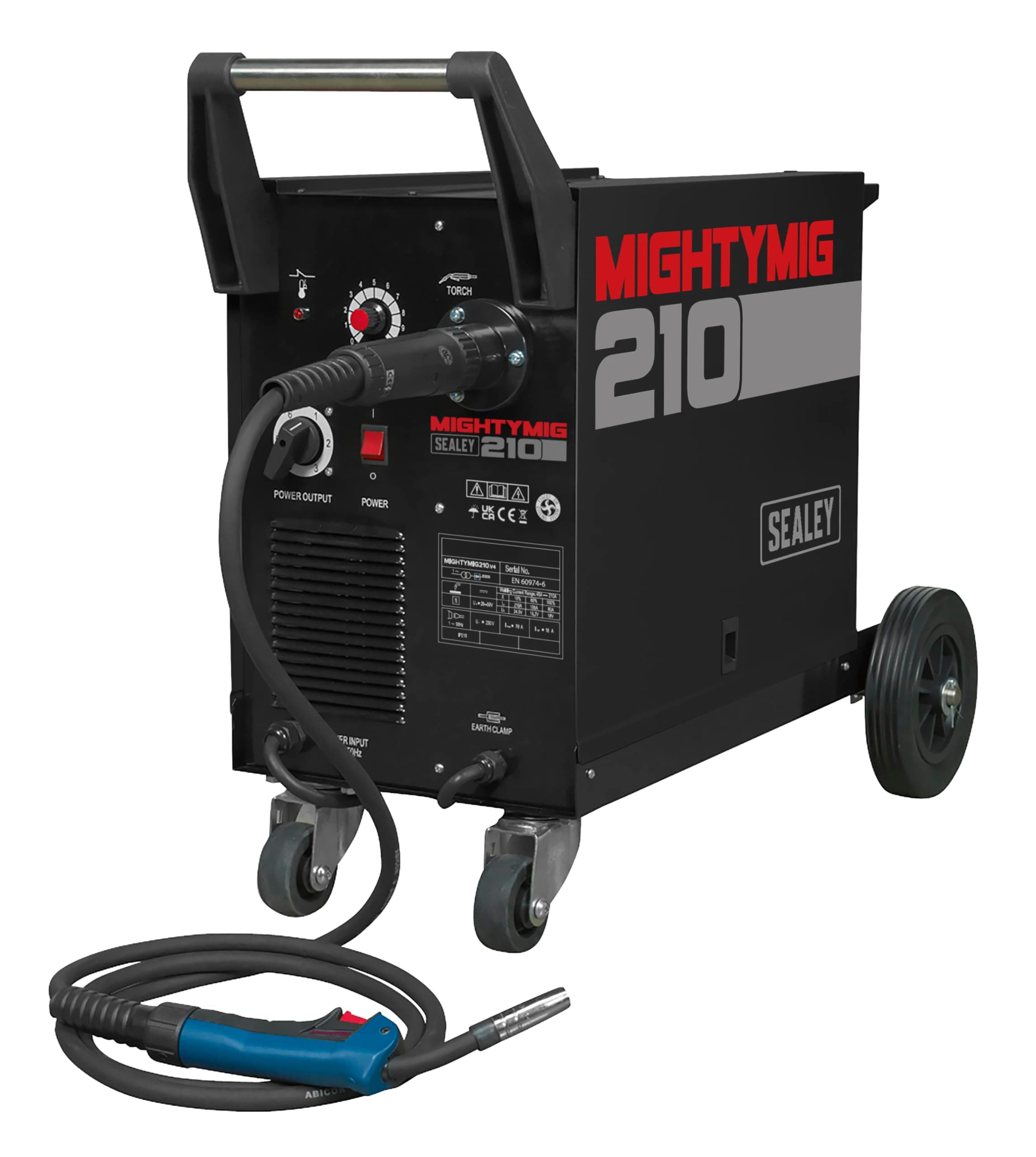 Sealey Mightymig210 Professional Gas/No-Gas Mig Welder 210Amp with Euro Torch