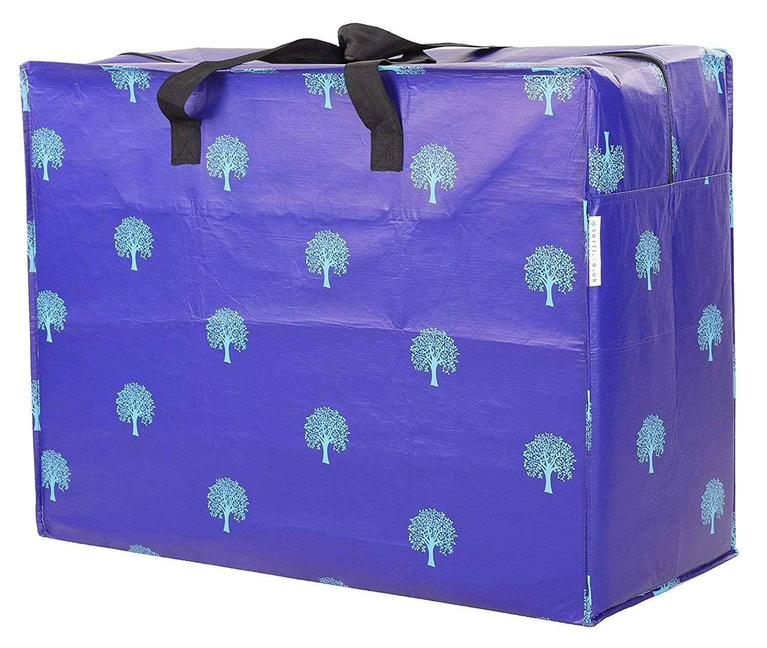 Sorti Enormous Jumbo XL Clothing Toys Home Laundry Storage Bag Made From Recycled Material. Really Big Extra Deep Massive Blue Tree Pattern Bag. 128 Litres. 54 x 74 x 32 cm.