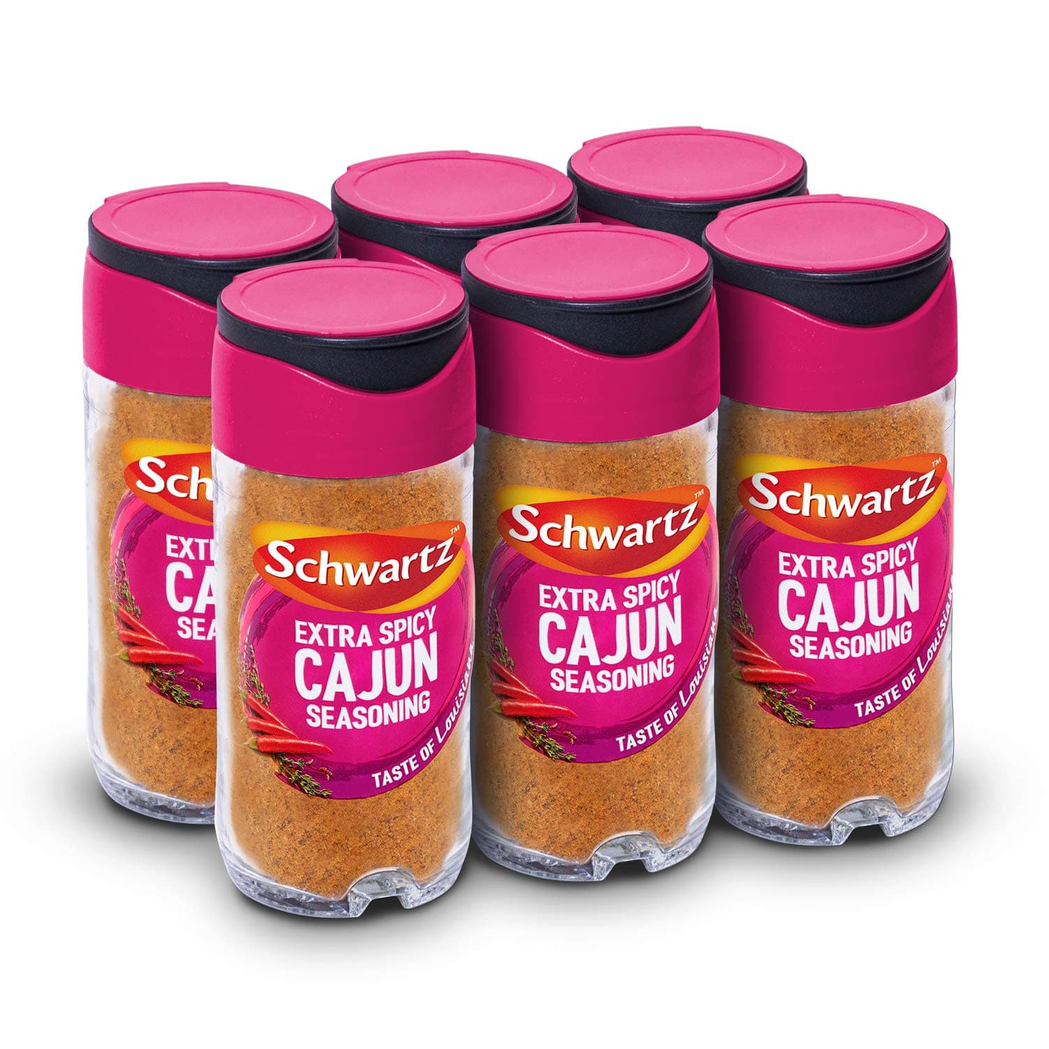 Extra Spicy Cajun Seasoning 42 G | Jar | Pack of 6 | Expertly Blended with Cayenne Pepper, Cumin & Thyme