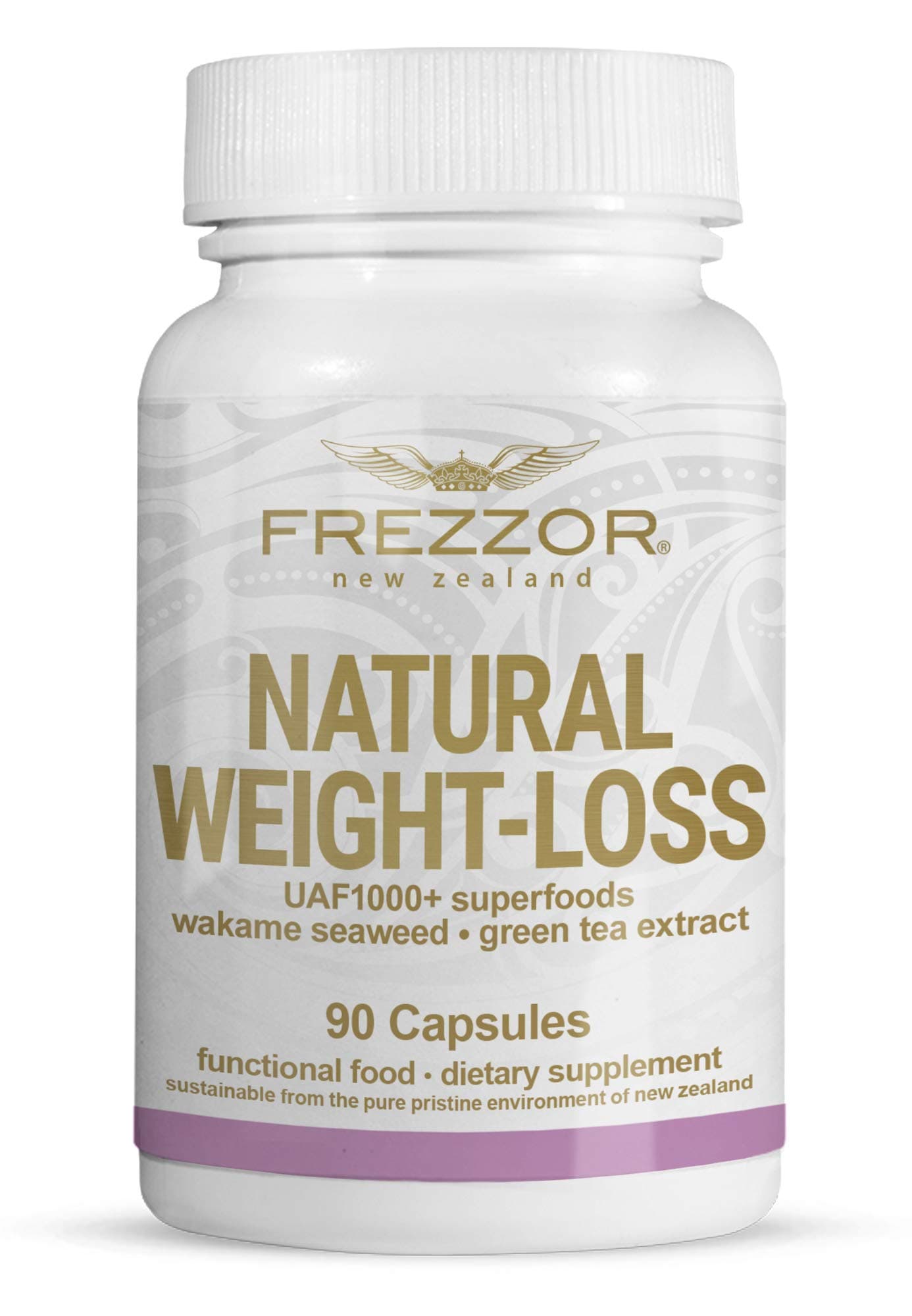 FREZZOR Natural Weight-Loss Support Supplement with UAF1000+ New Zealand Superfoods, Feel Fuller Longer, Fat-Busting, Sugar-Stopping, Digestion-Promoting, Safe, Effective, 90 Capsules, 1 Bottle