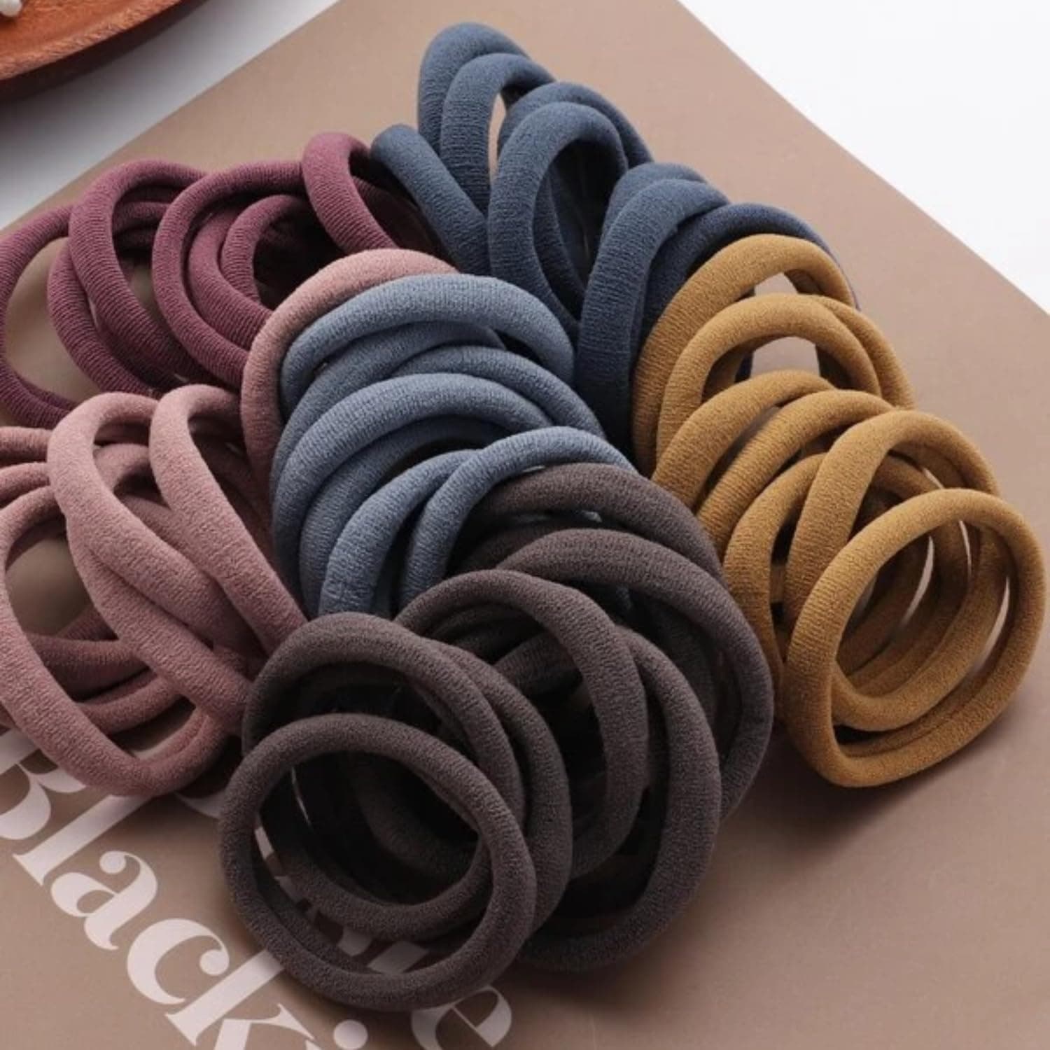 DIVERSA Elastic Dark Colors Hair Rubber Bands Ponytail Ties Strechable Scrunchie, Hair Ties for Thick Hair, Hair Bands For Women and Girls (Pack of 30 Pcs)