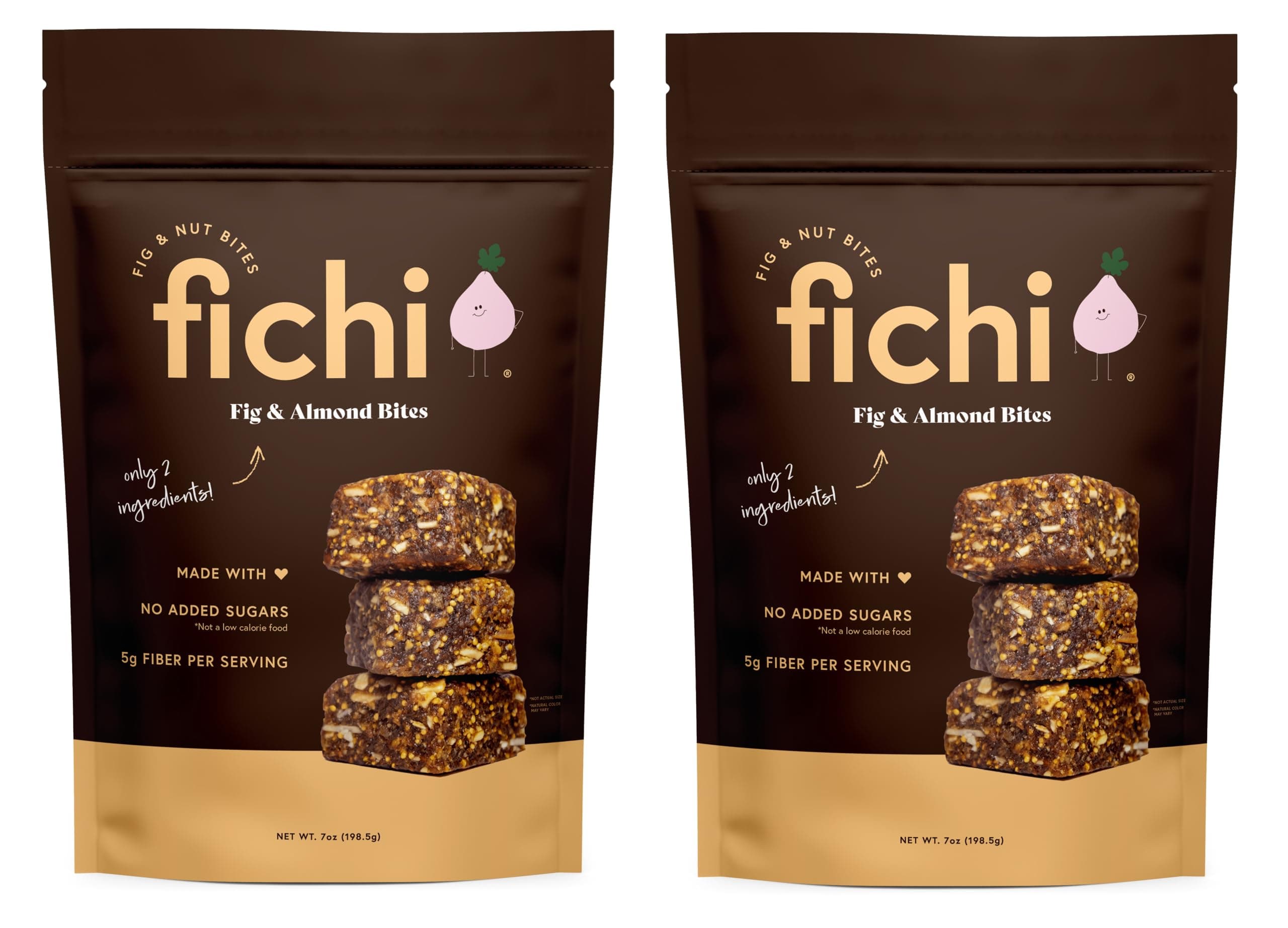 Fichi Fig and Nut Bites, a Wholesome and Delicious Gluten-Free Italian Fruit and Nut Snack (Two Pack, Fig and Almond)