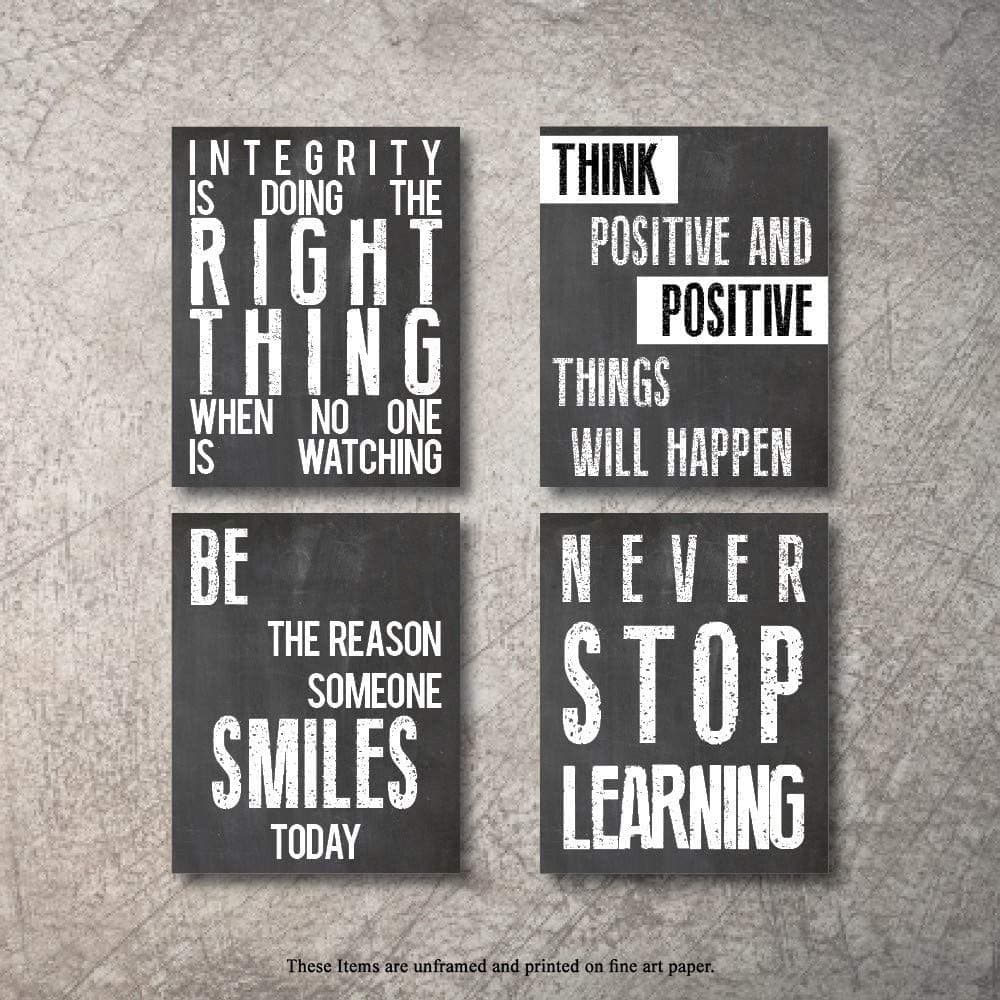 Inspirational Wall Art Poster Prints Quote Positive Affirmation Motivational Wall Art Quotes Pictures fun Office Wall Decor Artwork Art for living room bedroom walls office art (B-Chalk, 8x10)