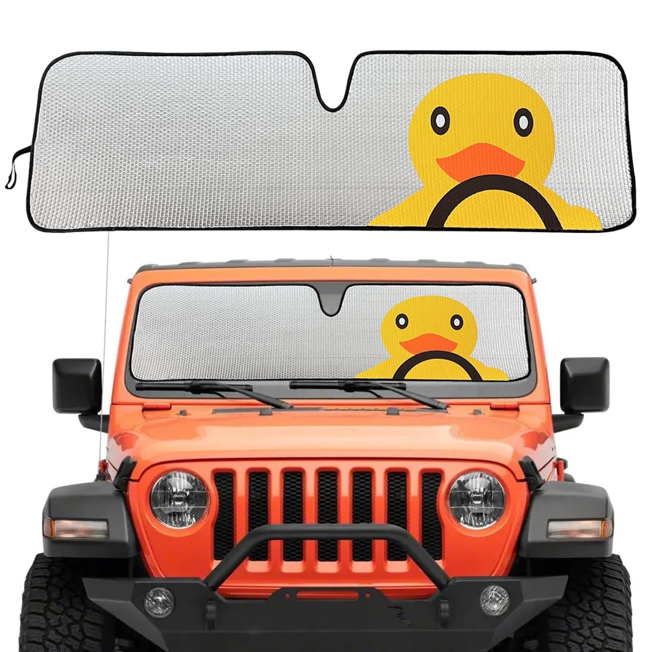 Windshield Sun Shade for Jeep Wrangler TJ JK JL & Gladiator JT 2/4 Door,Duck Sun Shade,Sunshade Windshield for Jeep Wrangler