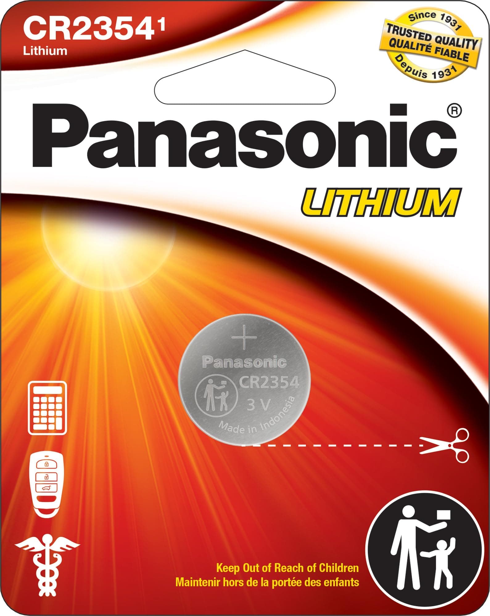 CR2354 3.0 Volt Long Lasting Lithium Coin Cell Batteries in Child Resistant, Standards Based Packaging, 1-Battery Pack