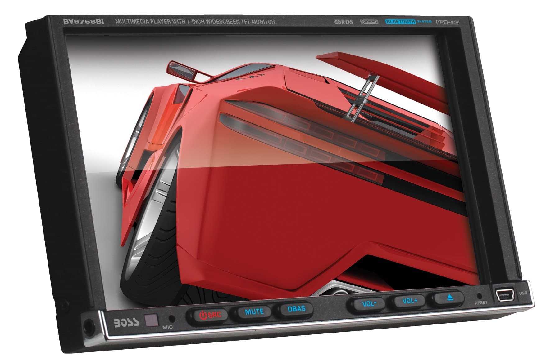 BOSS Audio Systems BV9758BI In-Dash Double-Din 7-Inch Motorized Touchscreen DVD CD USB SD MP4 MP3 Player Receiver Bluetooth Streaming Bluetooth Hands-free with Remote