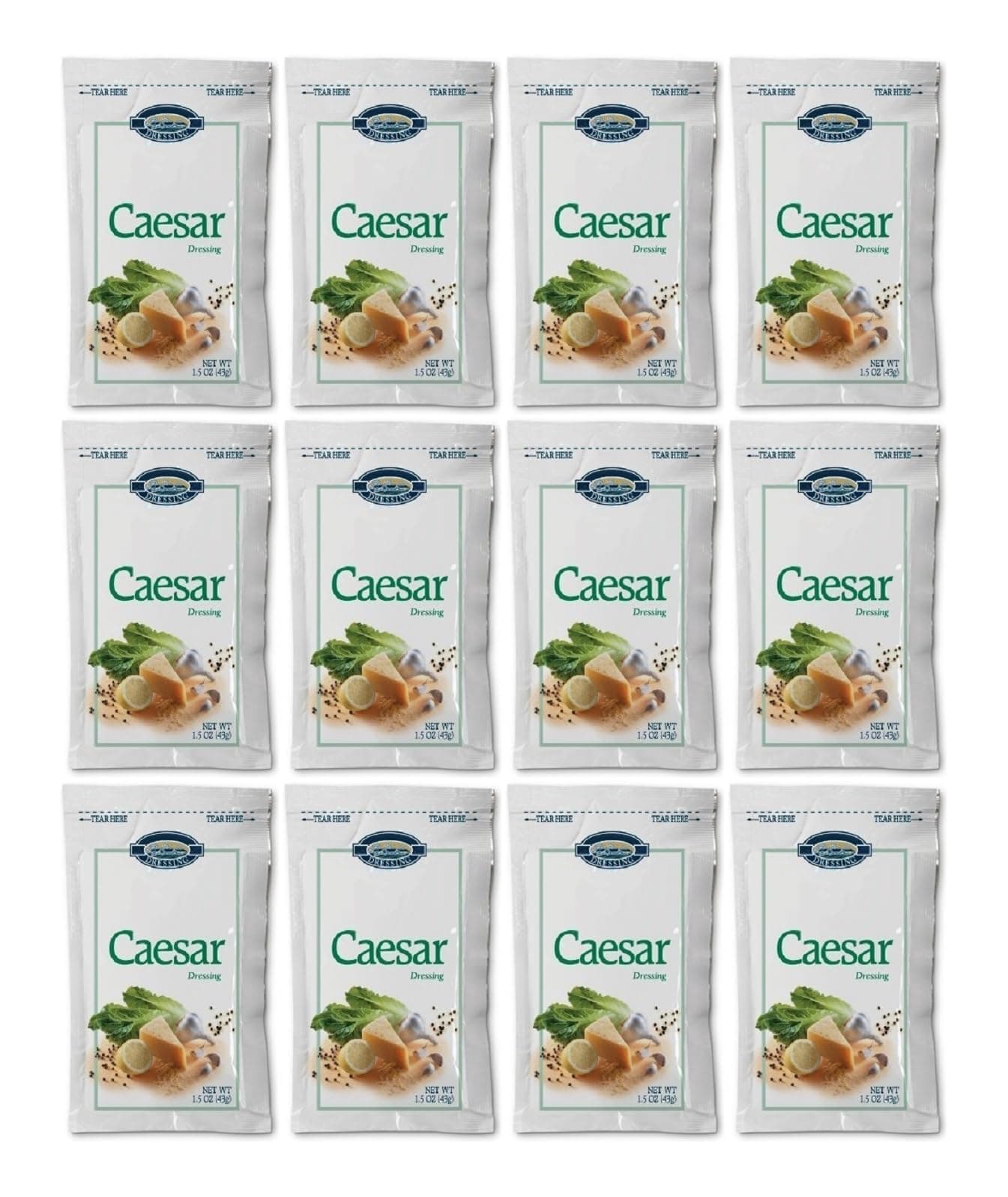 DASHER'S SPICE & BEANS Caesar Salad Dressing Packets | Gluten Free | Pack of 12