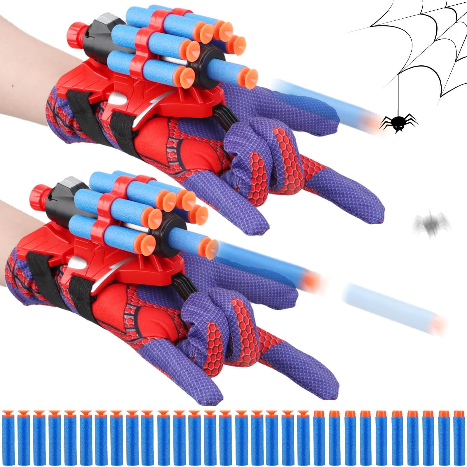 JONEG Spider Launcher Glove Spider Hero Gloves Wrist Toy Set for Cosplay Glove Gifts for Children 3-8 Years Girls Boys Toy from Years Birthday Gift Ideas