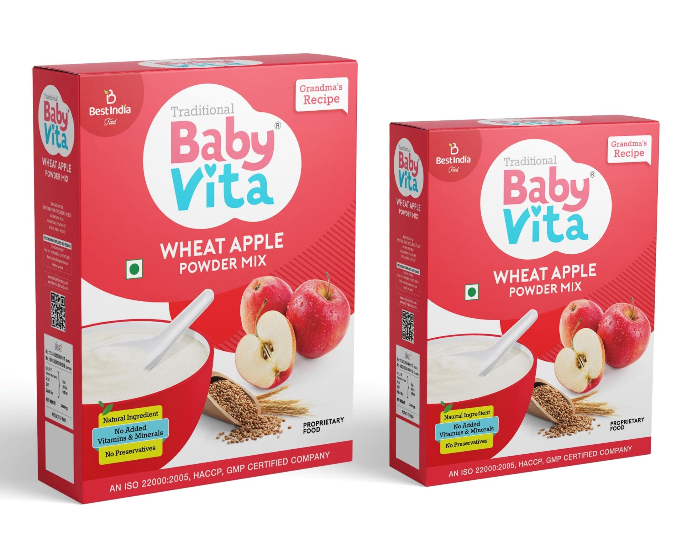 BabyvitaWheat Apple Powder Mix | No Preservatives | No Added Vitamins & Minerals (300 gm, Pack of 1)
