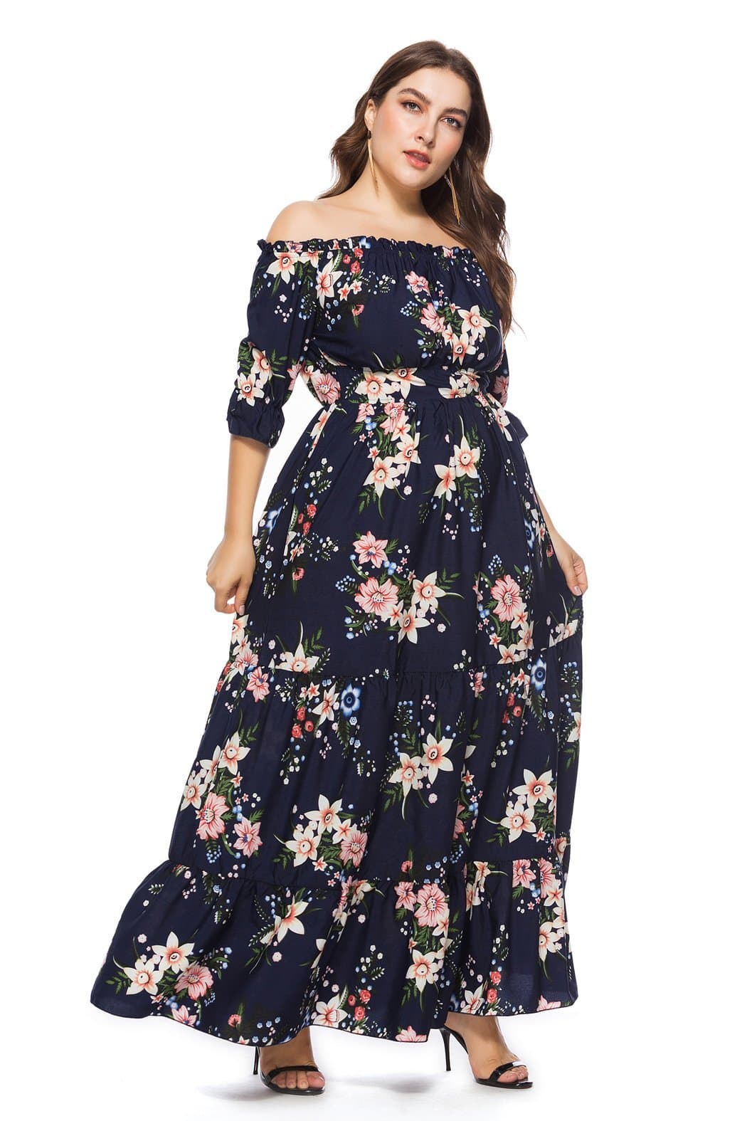 Women Boho Floral Print Summer Long Maxi Party Dress