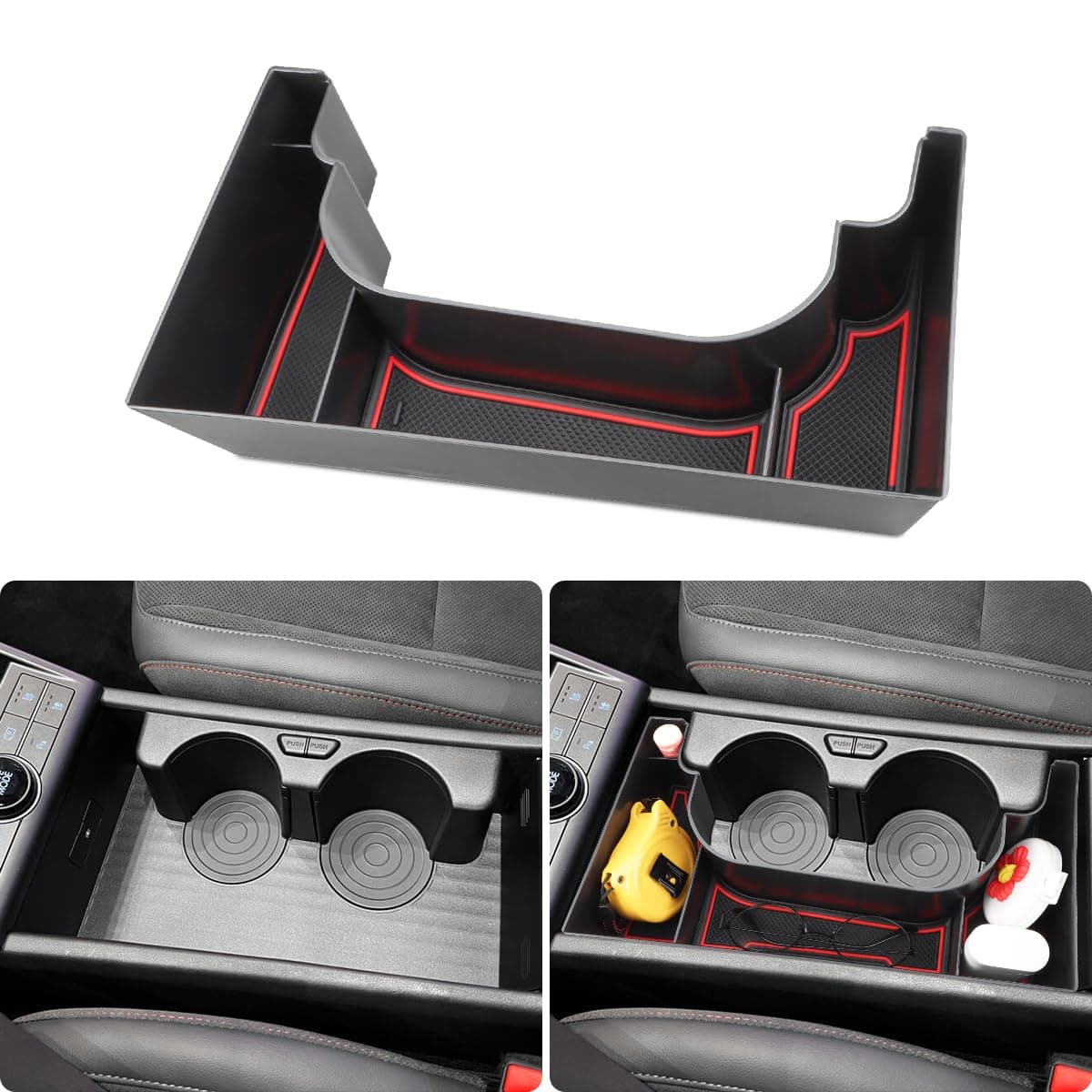 MARCHFA Center Console Organizer Tray for Hyundai Kona 2023 Accessories Armrest Box Tray Organizer Insert Secondary Storage Box