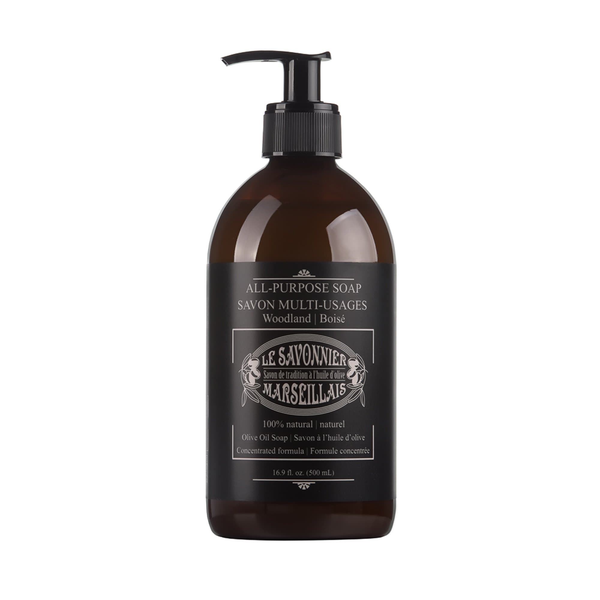 LSM Soaps Le Savonnier Marseillais All-Purpose Liquid Counter Top Soap, Woodland, 16.9 Fluid Ounce