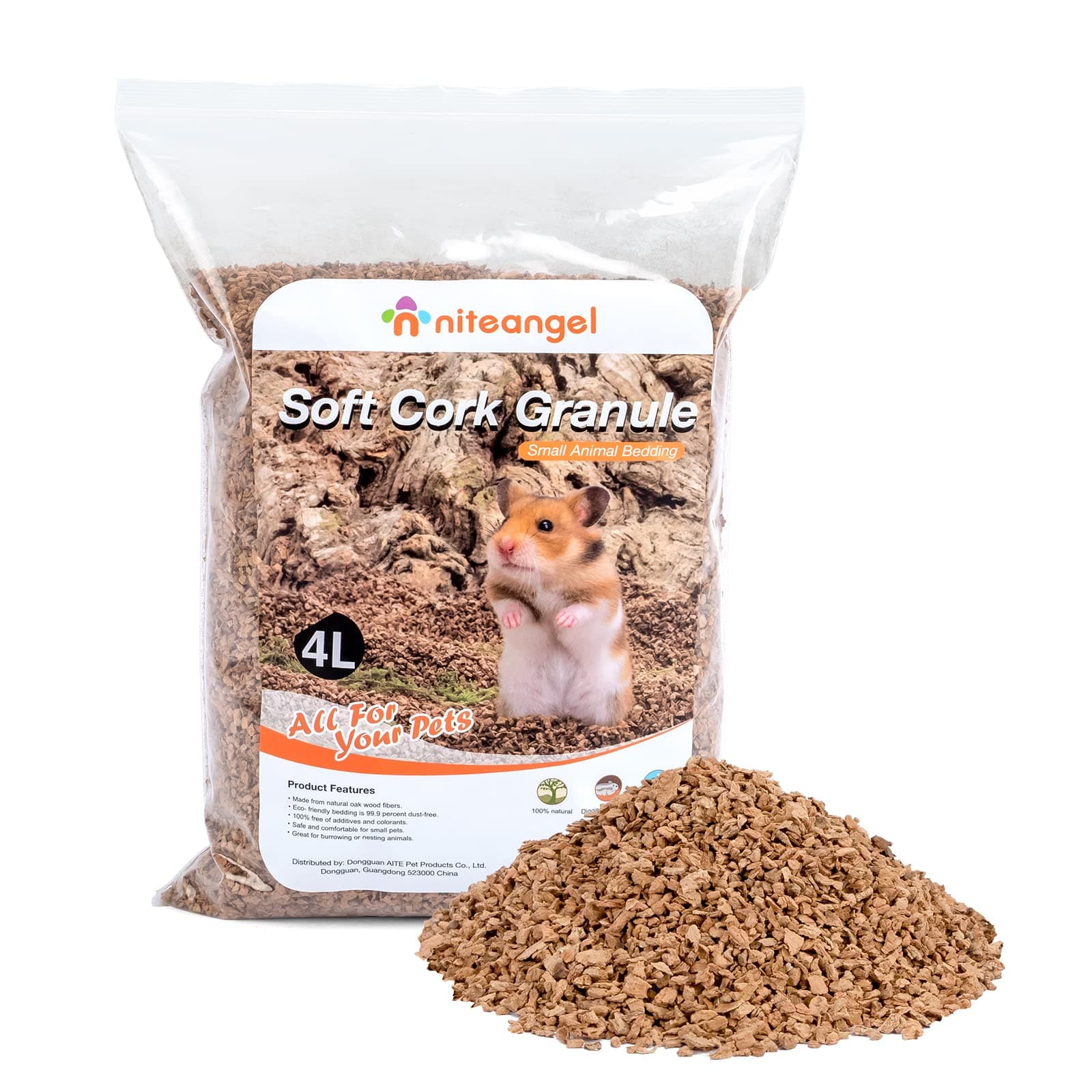 Natural Coco/Cork Hamster Bedding Pet Litter for Dwarf Syrian Hamsters, gerbils, mices, degus or other Small Animal