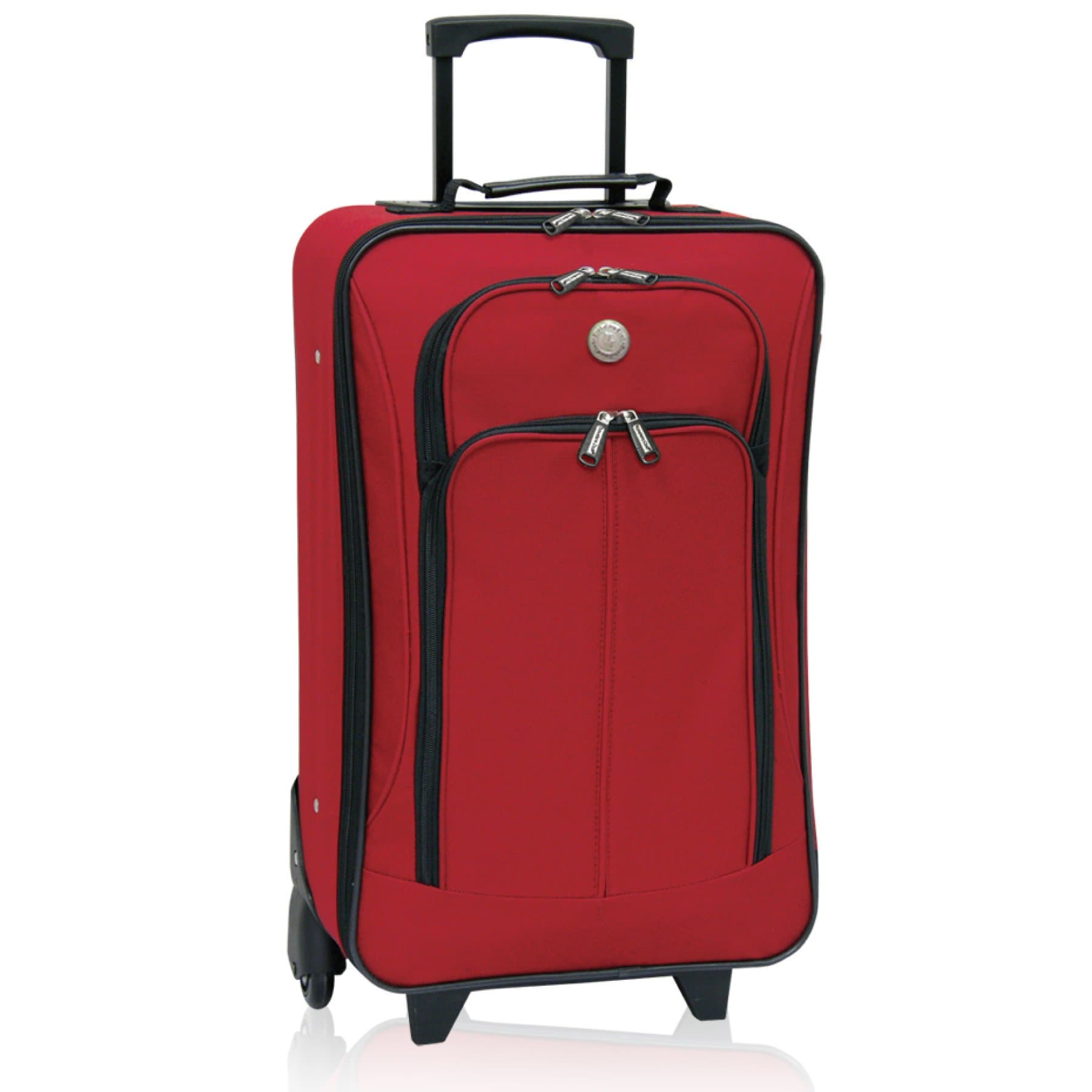Travelers Club Euro Value II Softside Upright Luggage, Red, Carry-On 20-Inch