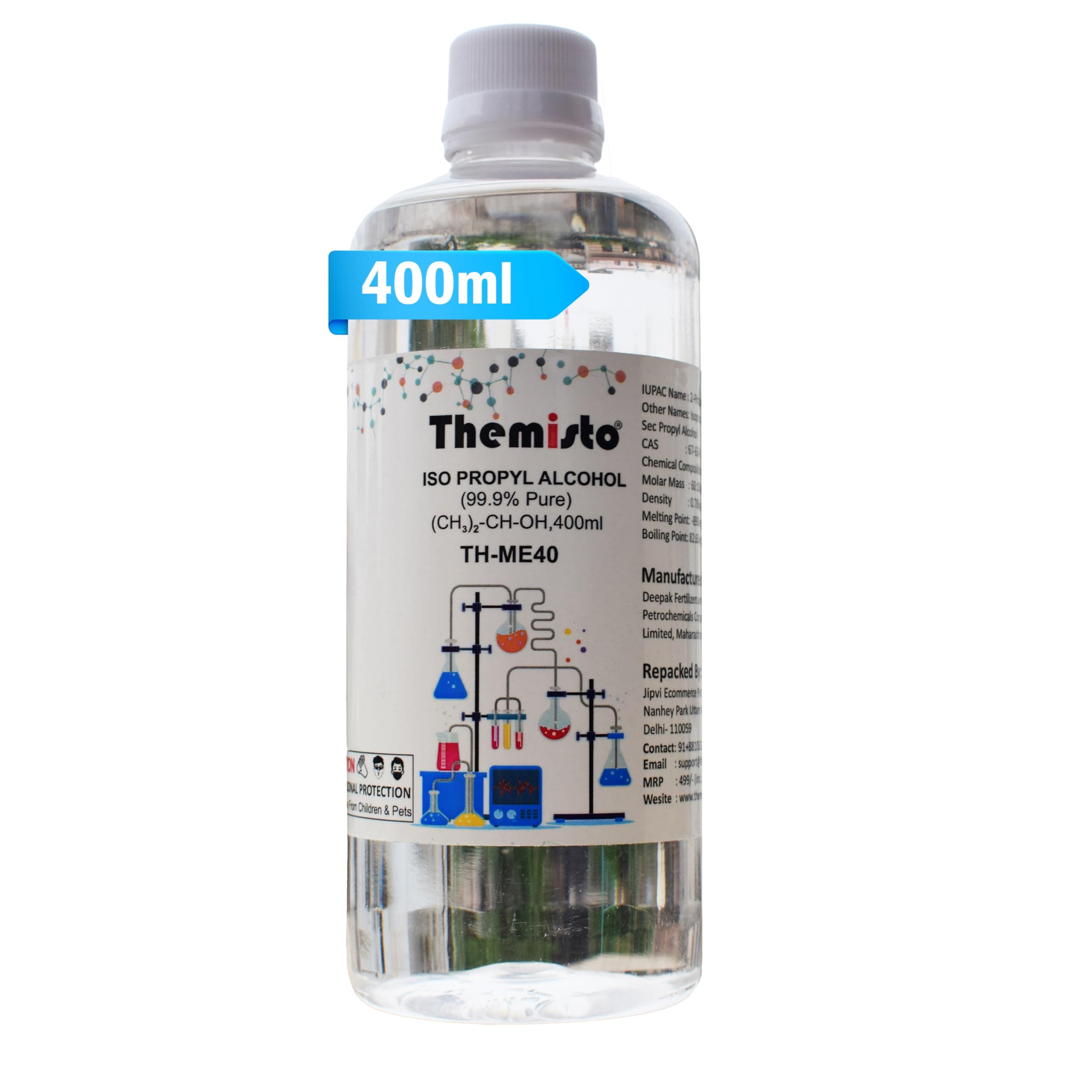 Themisto IPA ISO PROPYL RUBBING ALCOHOL (99.9% Pure) (TH-ME40) 400ML