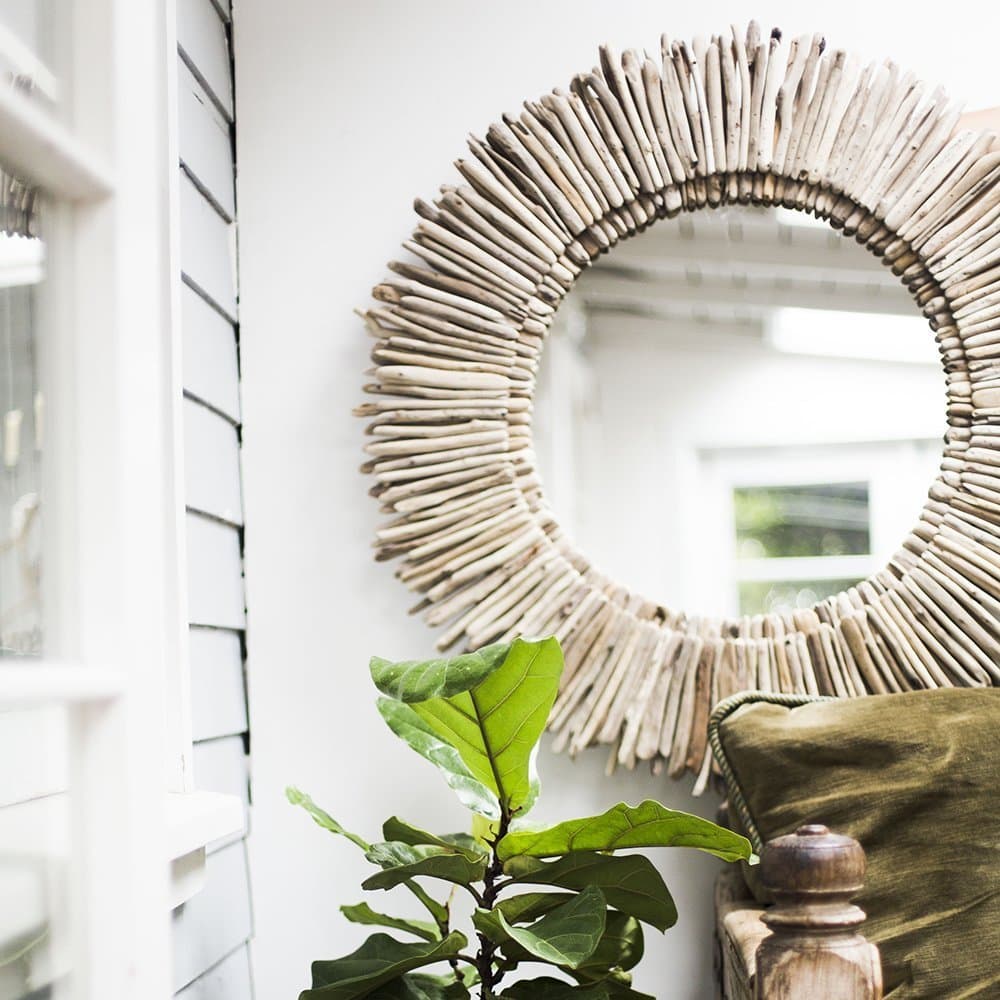 The Original 36" Double Layer Round Driftwood Mirror || Reclaimed Wood Beach Decor ©2010 Madera del Mar