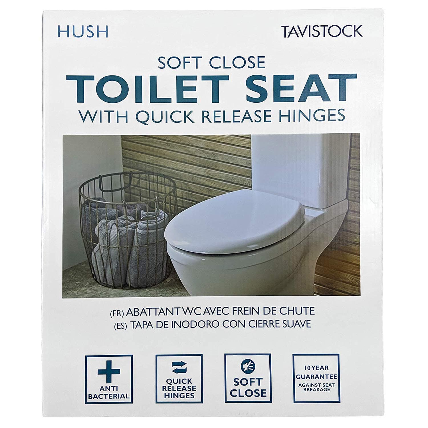 Tavistock COS256181 Hush Soft Close Toilet Seat with Quick Release Hinges, Nylon/a