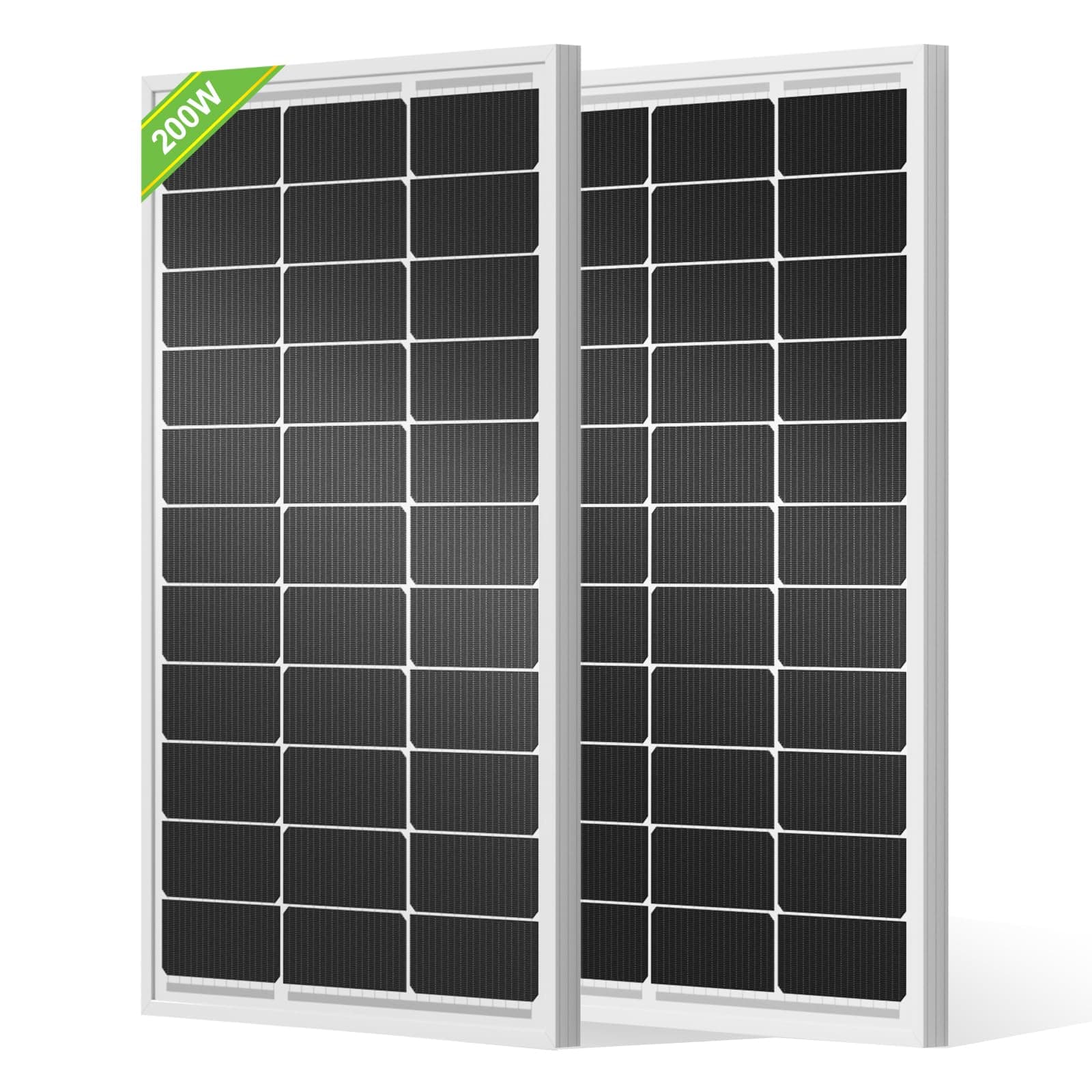 2pcs 100 Watt Solar Panels 12 Volt Monocrystalline Solar Panel for RV Marine Boat and Other Off-Grid Applications, 2-Pack 100W…
