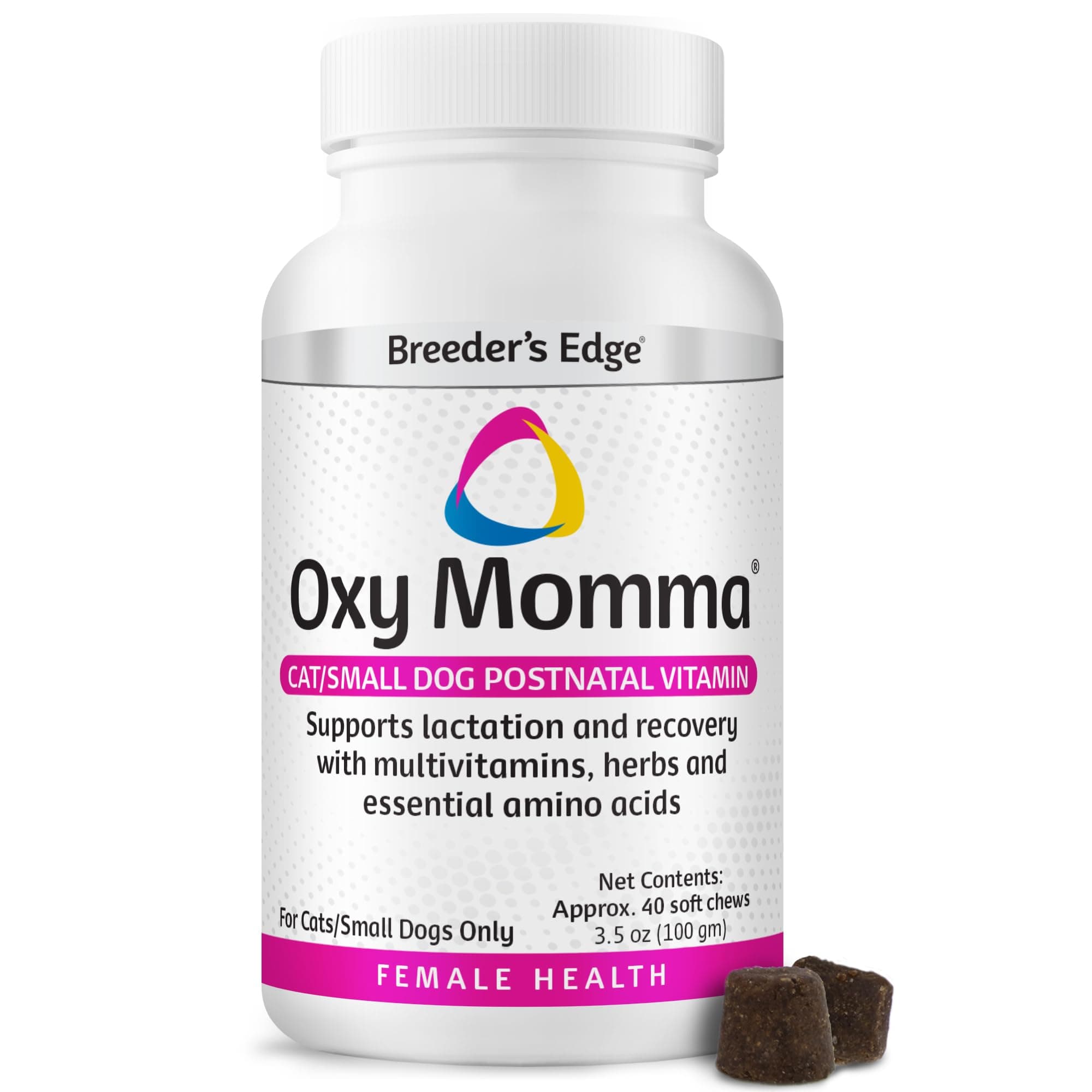 Breeder's Edge Oxy Momma- Nursing & Recovery Supplement- for Small Dogs & Cats- 40ct Soft Chews