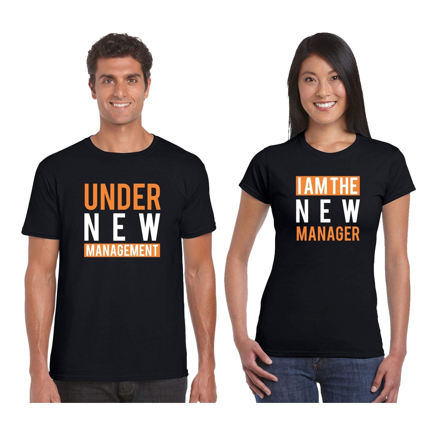 TheYaYaCafe Yaya Cafe Wedding Couple T-Shirts Printed Under New Management Bride Groom Husband Wife Men Women