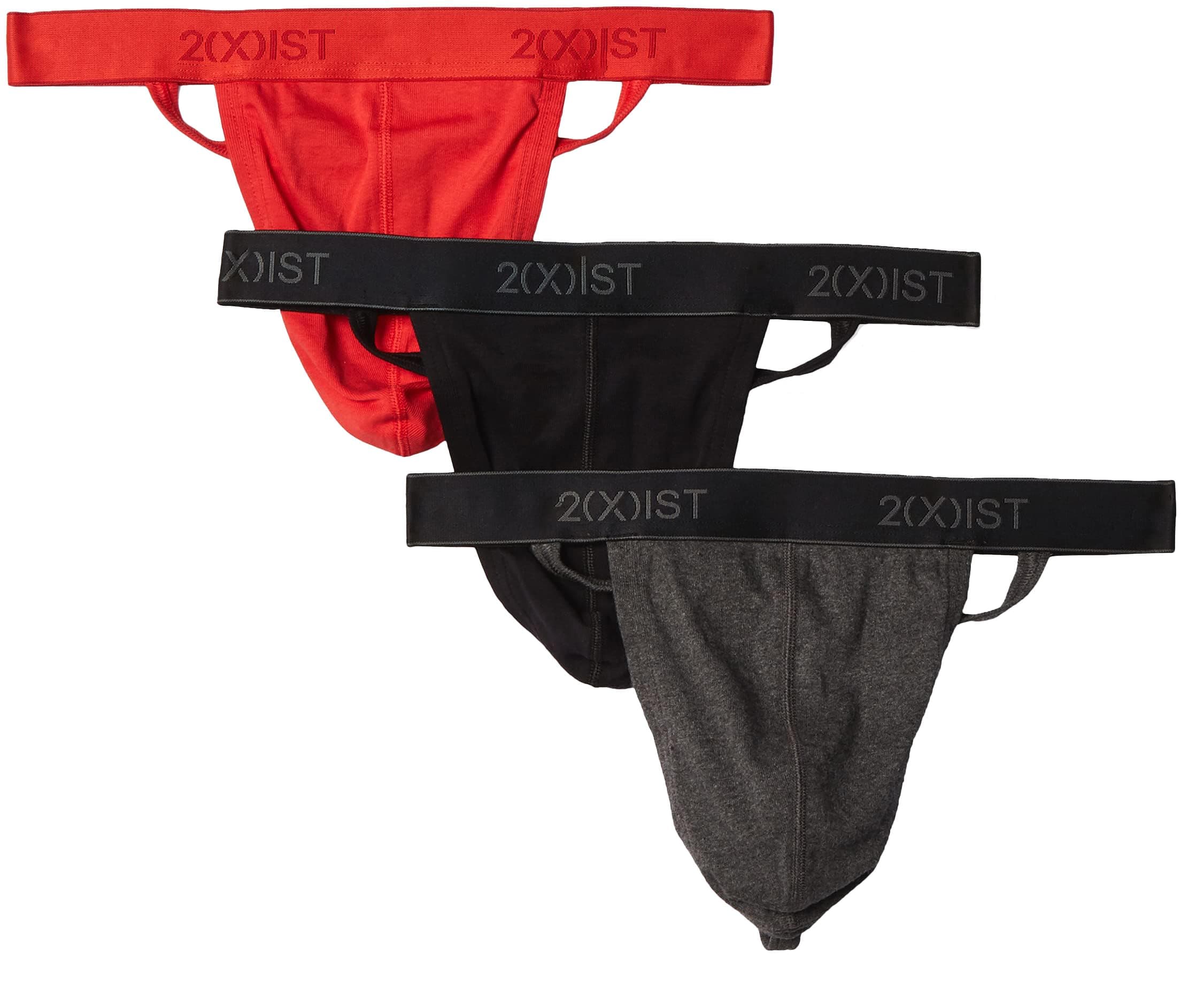 2(X) IST Men's Essential Cotton Y-back Thong 3-pack