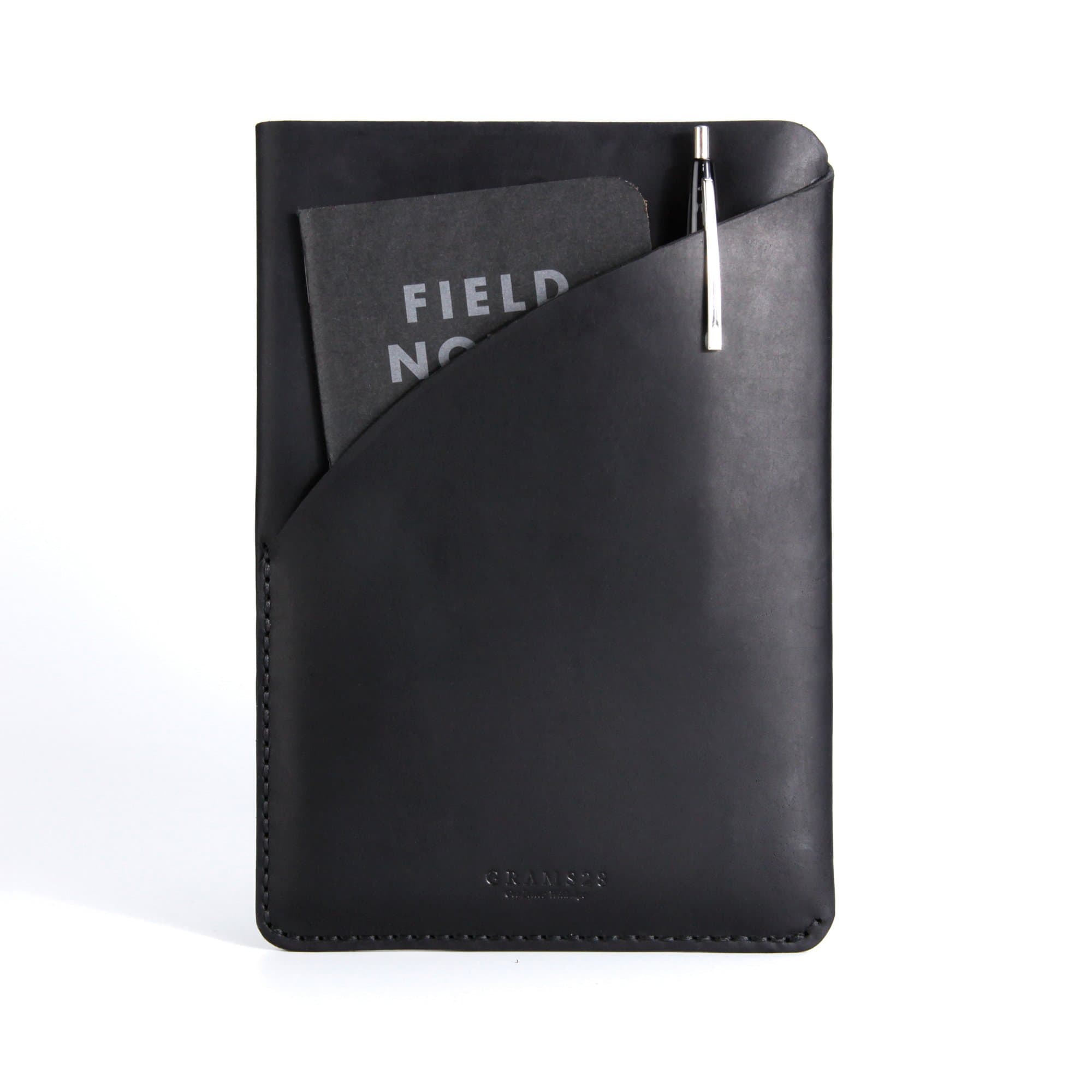 Full Grain Pull up Leather Ipad Mini 1/2/3/4 Carry Sleeve, Premium Hand Stitched Ipad Leather Sleeve Case (Black)