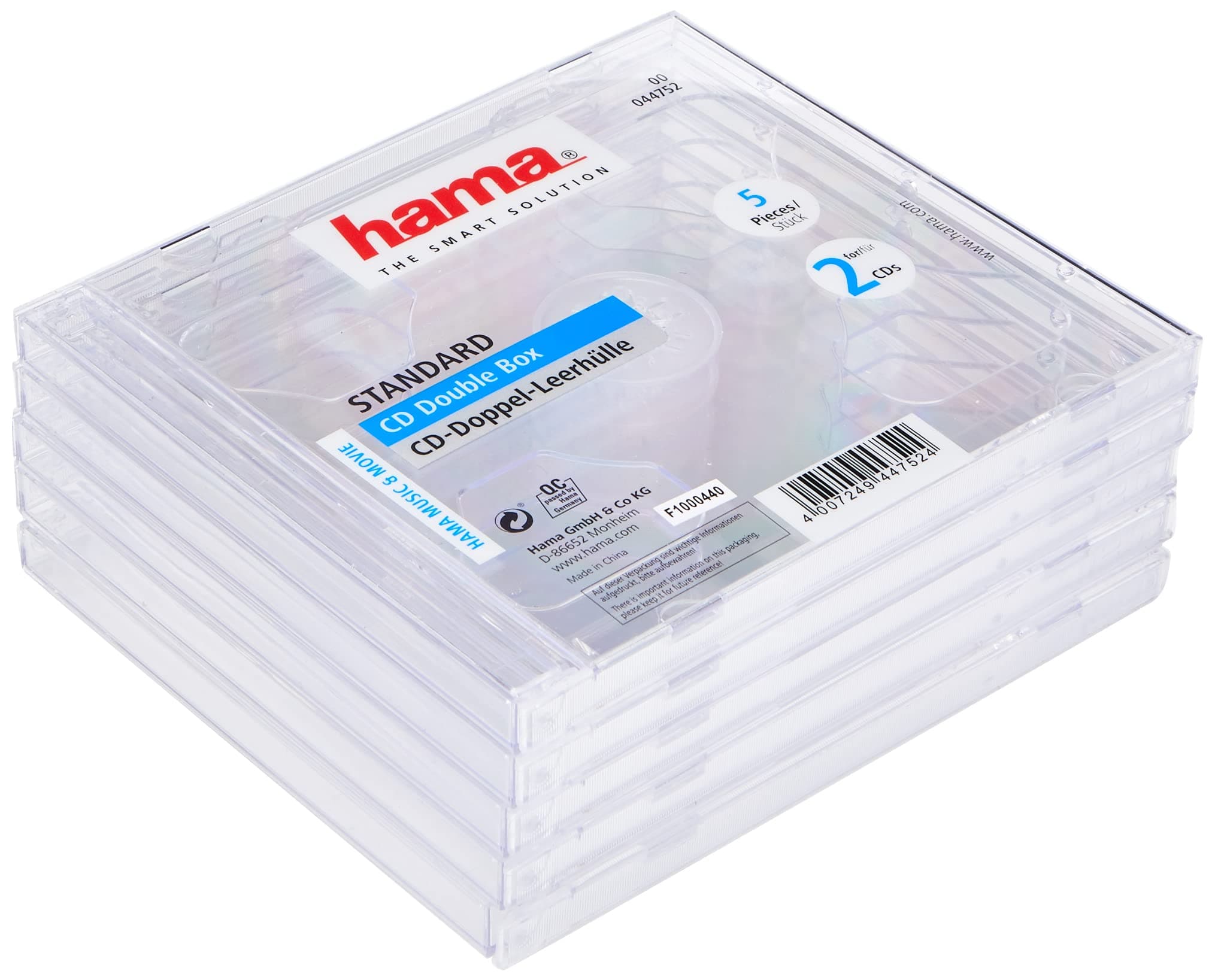 Hama | Audio Accessories Set of 5 Empty Double CD Cases