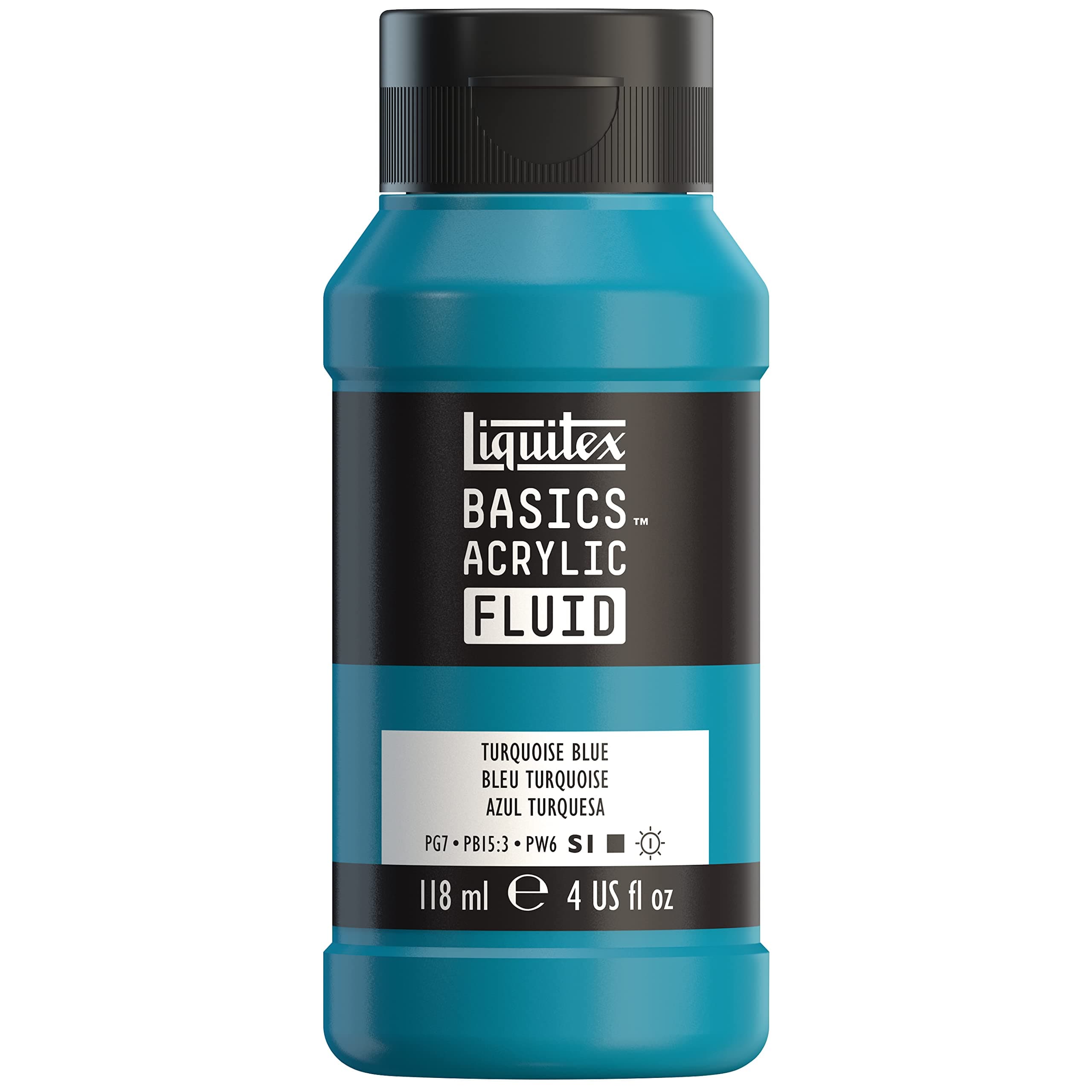 Basics Acrylic Fluid Paint,118ml Bottle (Turquoise Blue)