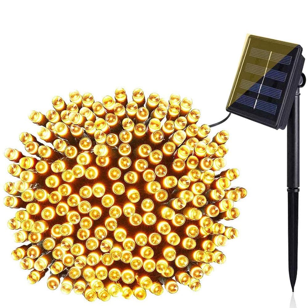 BOLWEO 200 LED Solar Garden Lights,72ft 8 Modes Solar Lights Outdoor IP65 Waterproof Festival Garden String Lights for Tree, Patio, Garden, Wedding, Party, Holiday Decoration (Warm White)