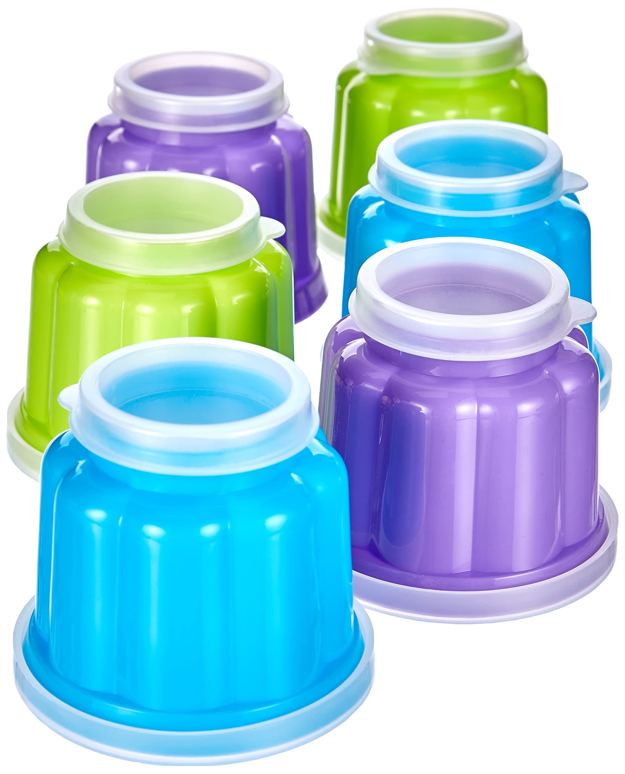 756500 Set of 6 Jelly Molds (Blister), Plastic, Multicoloured, 7.5 x 7.5 x 6.1 centimeters