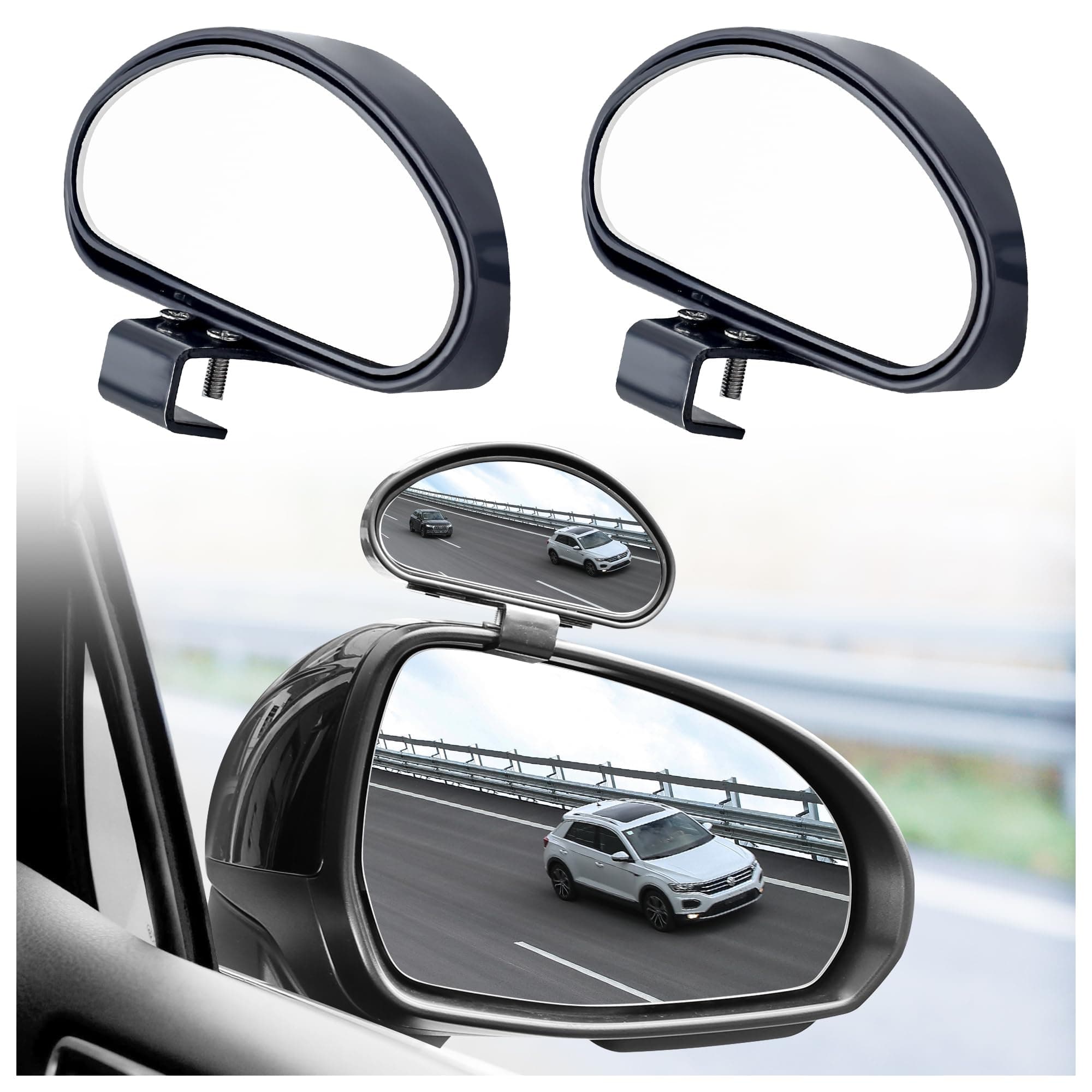 2PCS Car Blind Spot Mirror,Adjustable Towing Mirrors with HD & Wide Angle,Universal Automotive Exterior Accessories Avoiding Side Mirror Blindspot Fits Car Truck SUV