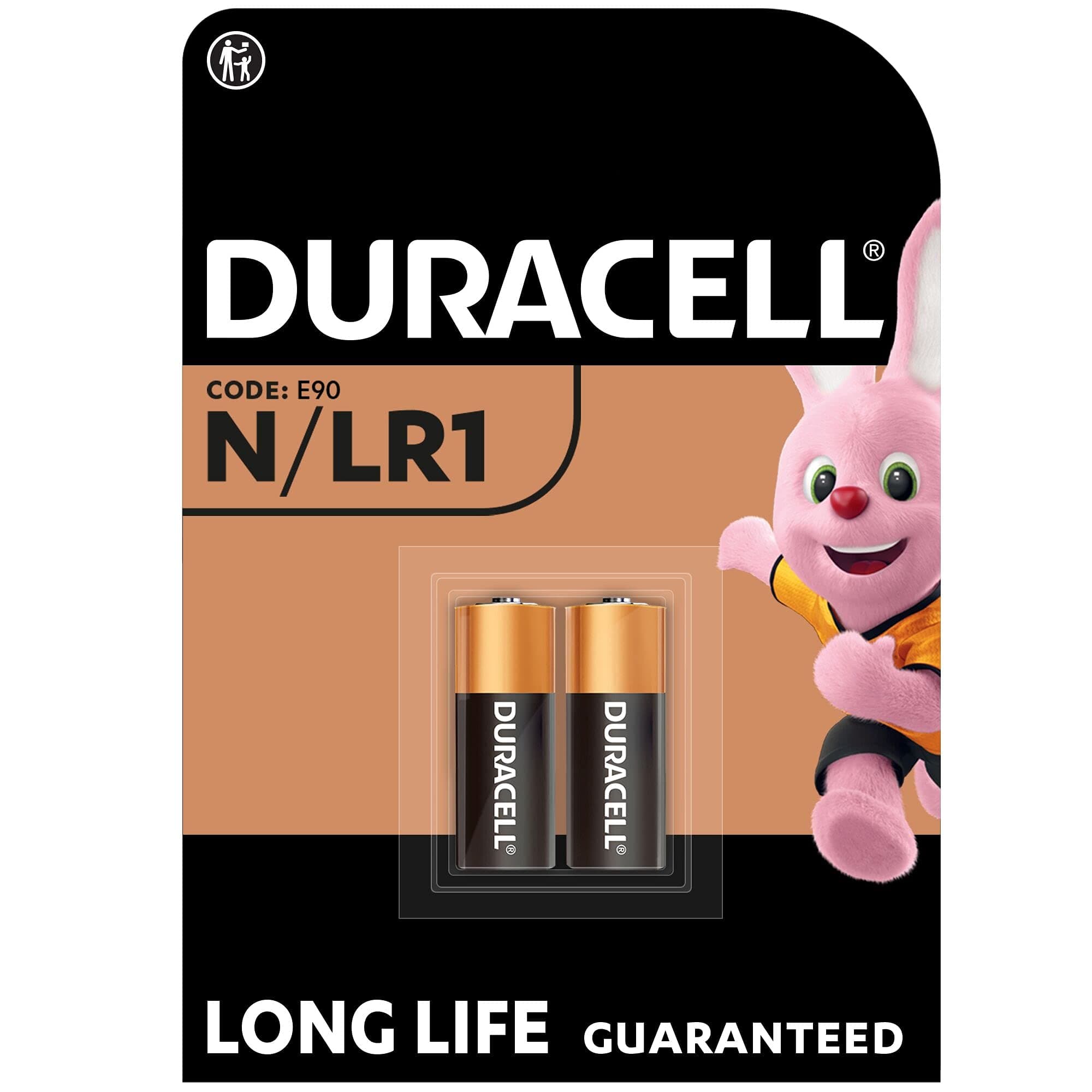 Duracell - N, Specialistic Safety Battery, 1.5V, Pack of 2, MN9100/E90/LR1 designed for use in flashlights, calculators and bicycle lights
