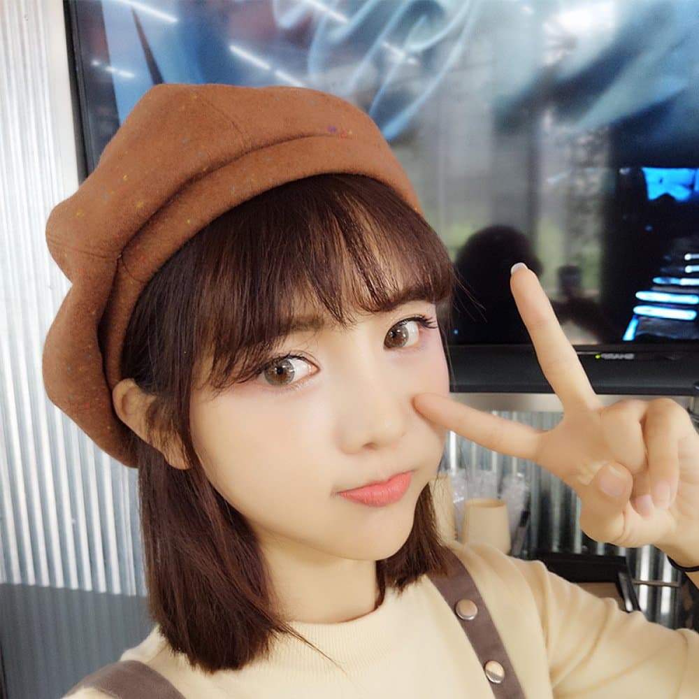 yanzi Autumn and Winter Berets Lady Painters Cap Color Beret Cap Lovely Casual Sen Woman Hat,Caramel colour,All code