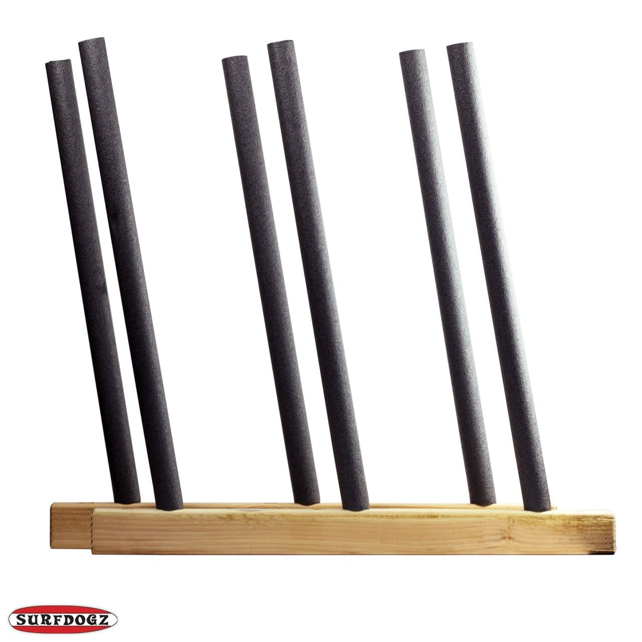 Surfdogz - 3 SUP Paddle Board - Baseline Steel Peg / Wood Base Wall Rack Set