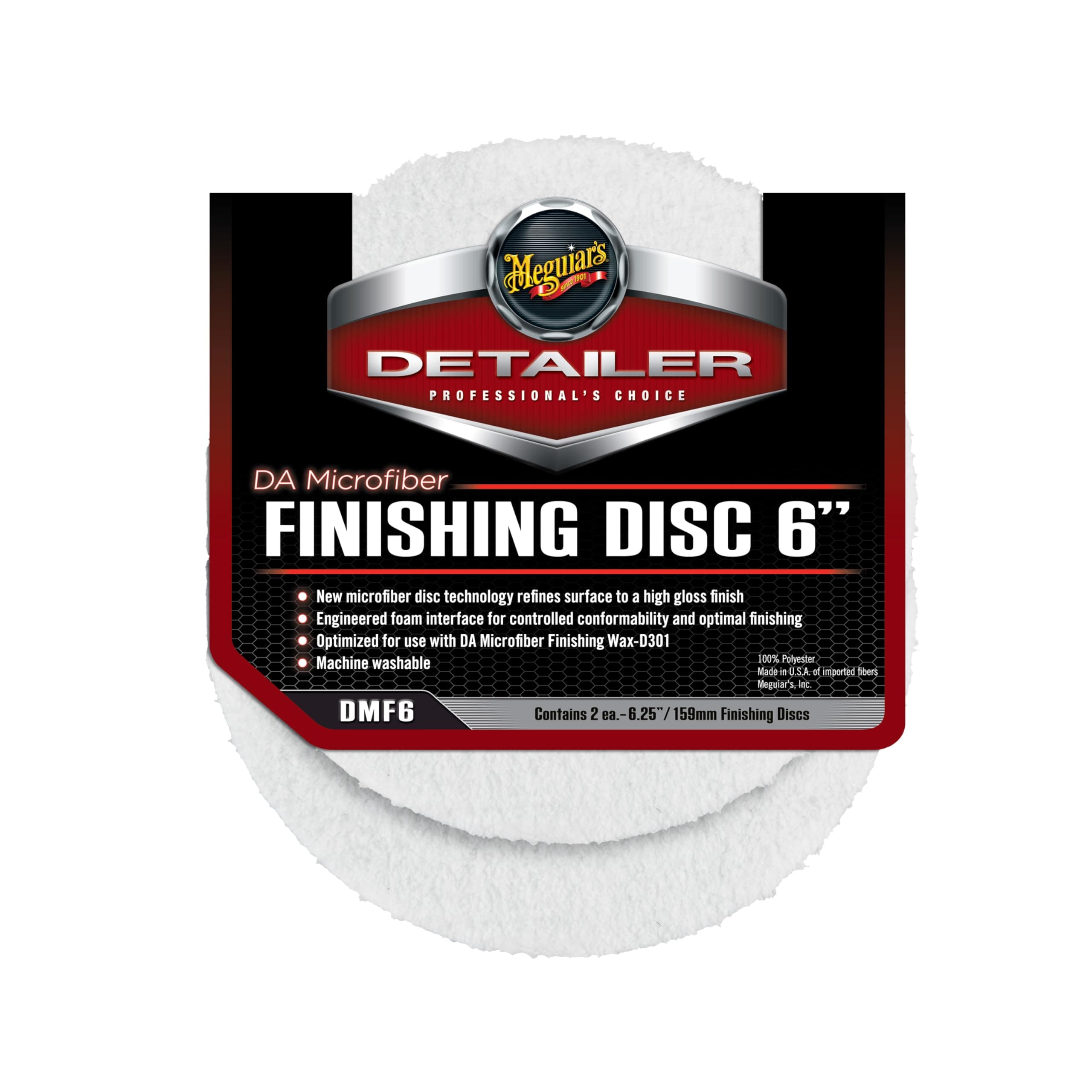 Meguiar's da microfiber finishing disc, 6-inch, 2-pack