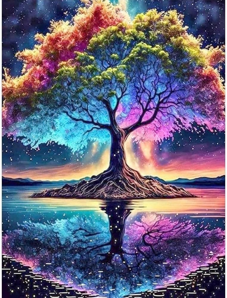 TREXEE DIY 5D Diamond Painting Kits for Adults Diamond Art Tree of Life Diamond Painting Full Drill Crystal Rhinestone Embroidery Craft Kits for Home Wall Decor Gifts (30X40 CM)(No Frame)