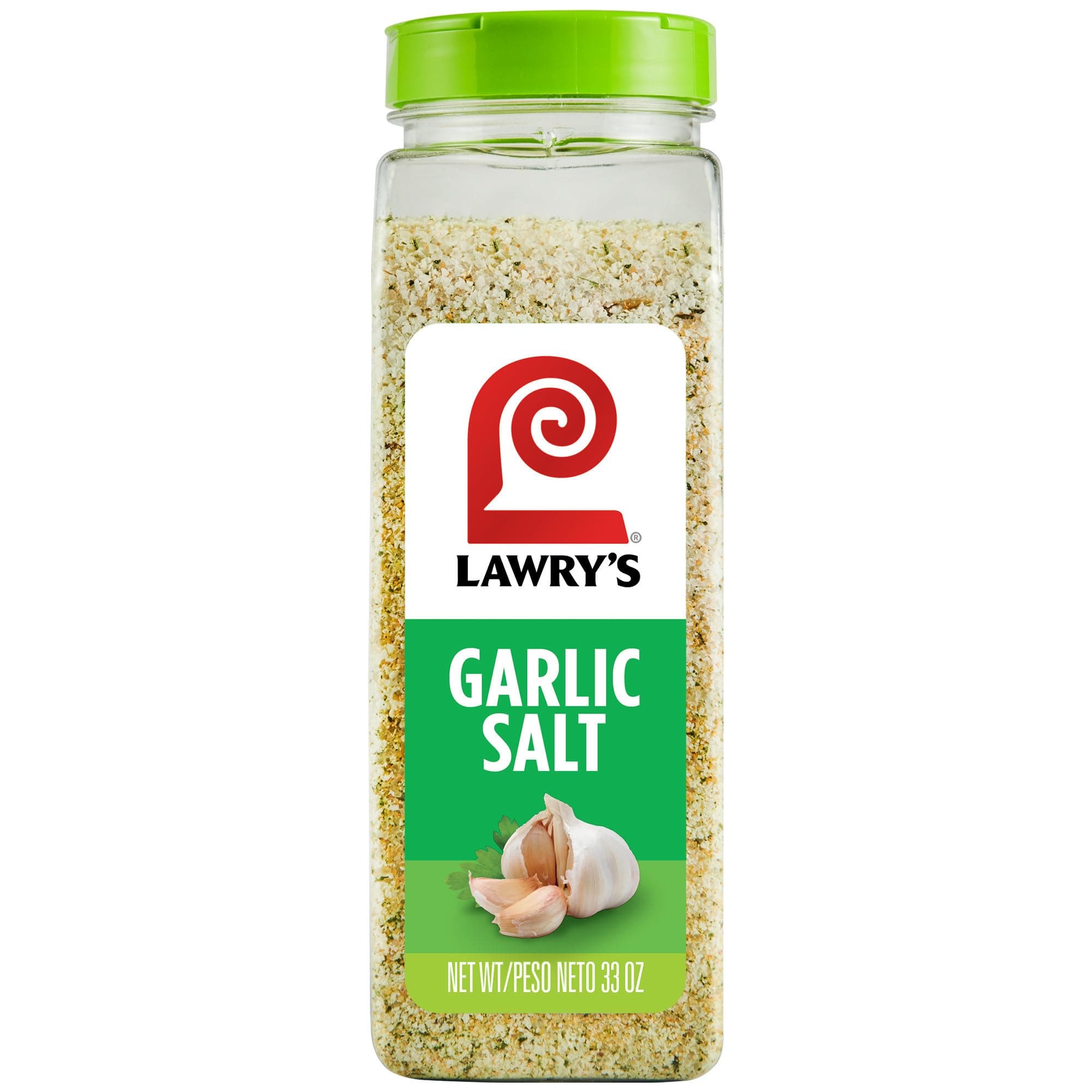Lawry’s Garlic Salt, Coarse Ground with Parsley, No MSG Added, Kosher Certified Salt for Chicken, Pork & Steak, 33 oz