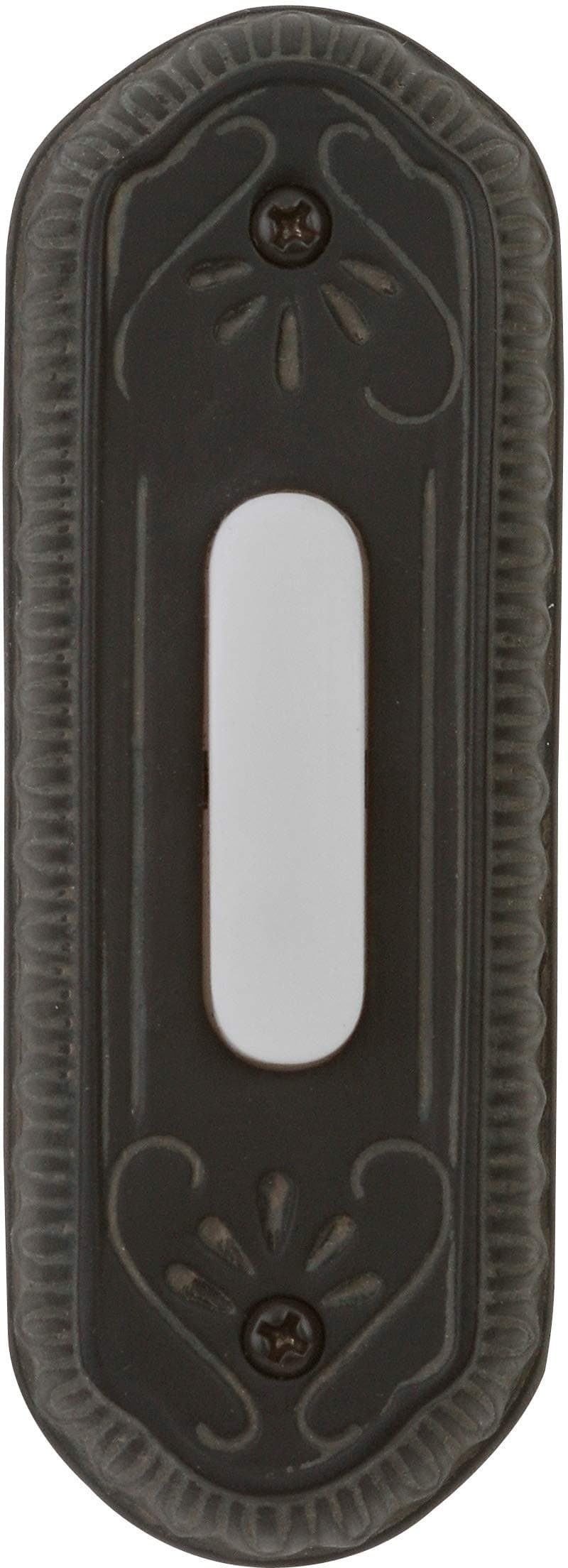 Craftmade PB3034-WB Designer Surface Mount Lighted Doorbell LED Push Button, Weathered Black (4.25"H x 1.5"W)