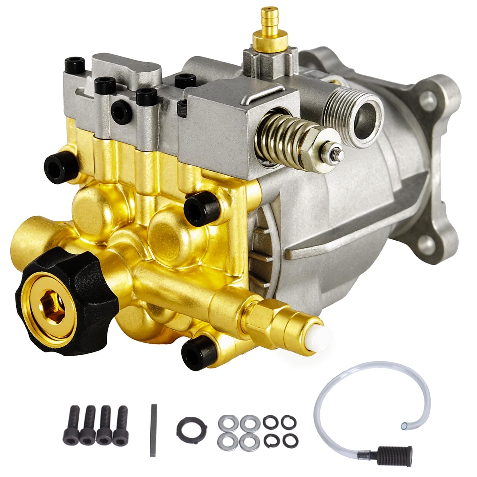 SurmountWay 3/4" Shaft Horizontal Pressure Washer Pump, 3400 PSI,2.6 GPM Brass Power Washer Pump Replacement for Honda, Simpson, Ryobi,Craftsman and more