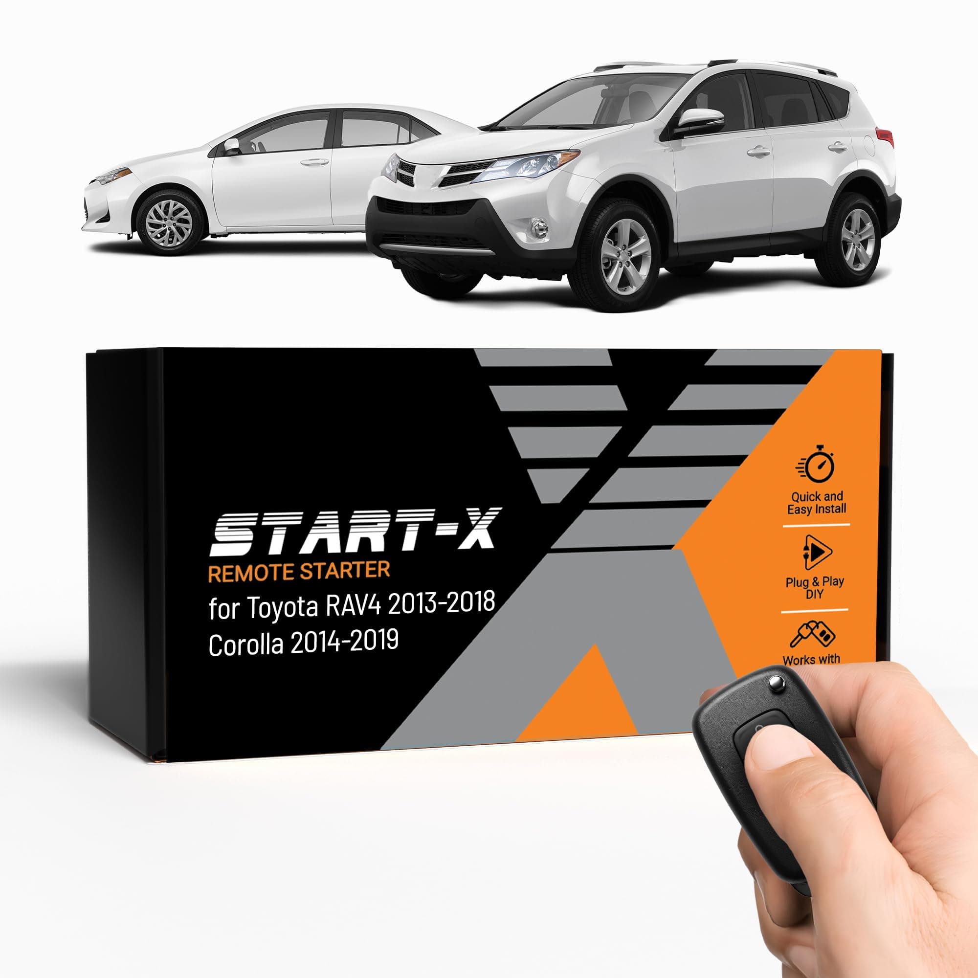 Start-X Remote Starter Kit for Toyota RAV4 (2013, 2014, 2015, 2016, 2017, 2018) & Corolla (2014-2019) Vehicles | Push-to-Start Ignition | Plug & Play | Lock 3X to Remote Start | Zero Wire Splicing