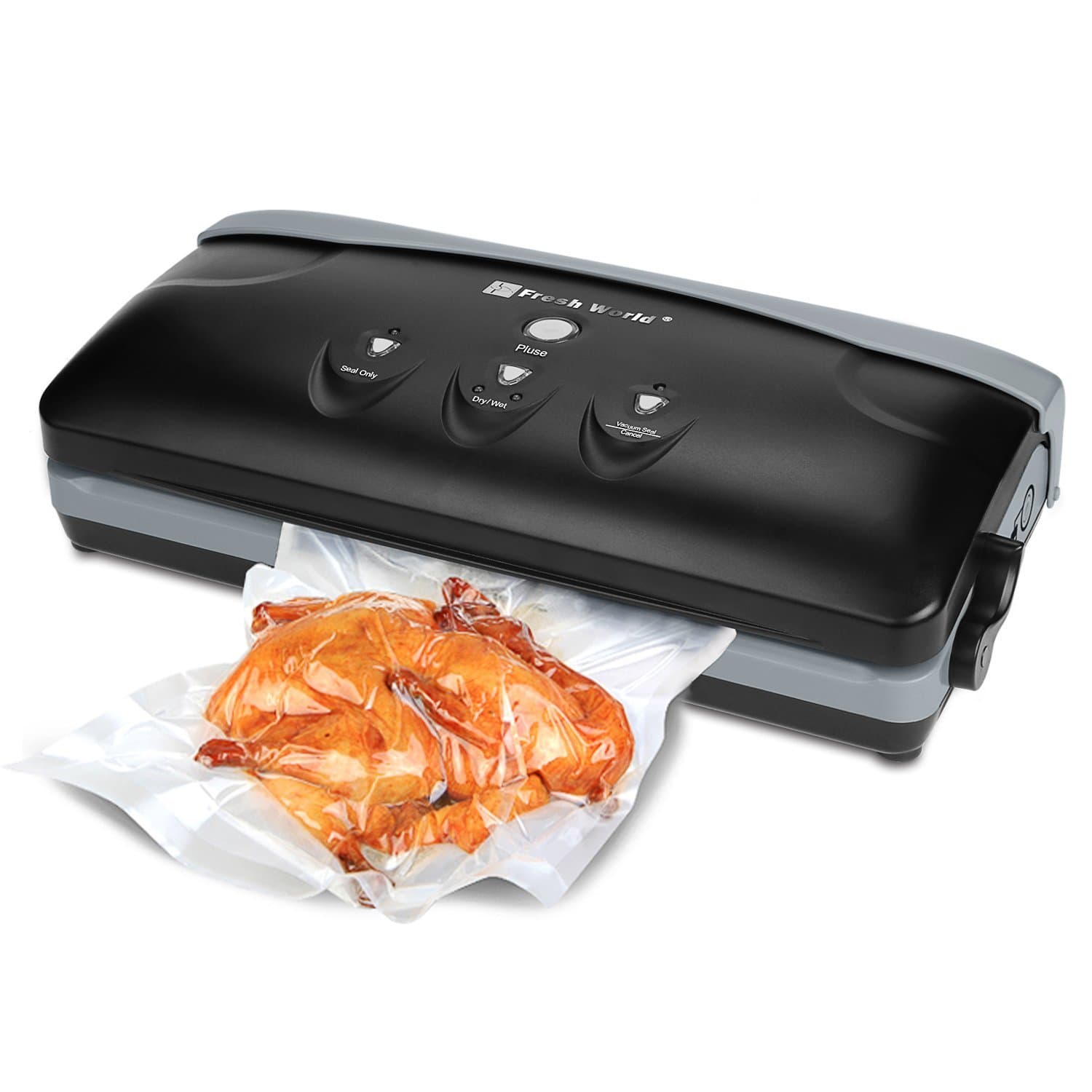 FreshWorld New Model TVS2150 Automatic Food Vacuum Sealing Machine with Built in Bag Cutter Food Saver Machine Heavy Duty for Dry & Wet Food | travel friendly | Airtight | storage bags