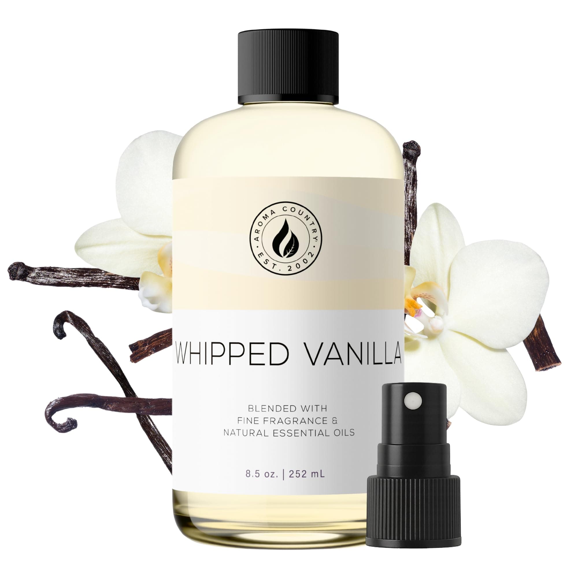 Aroma Country Whipped Vanilla Diffuser Oil - Luxury Essential Oils for Diffuser Refill & Air Freshener Room Spray - Long-Lasting & Natural Home Fragrance, Vanilla Scented Oil (8.5 Fl. oz)