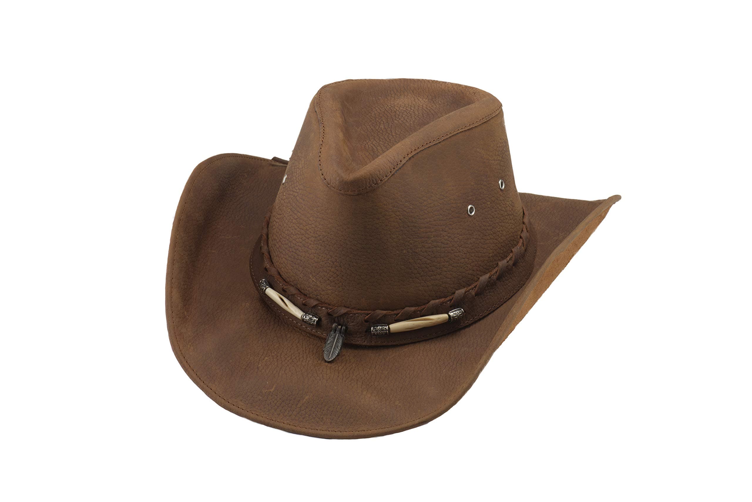 BULLHIDEMen's Briscoe Durable Leather Western Cowboy Hat 3 3/8" Brim